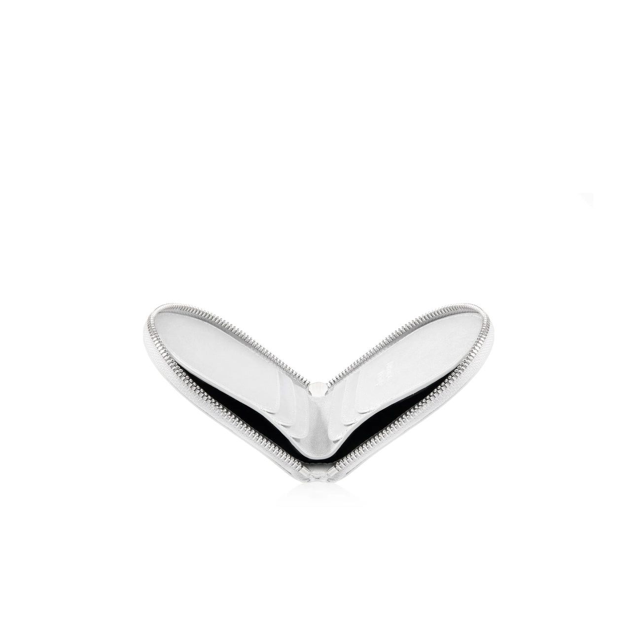 Telfar leather wallet- silver
