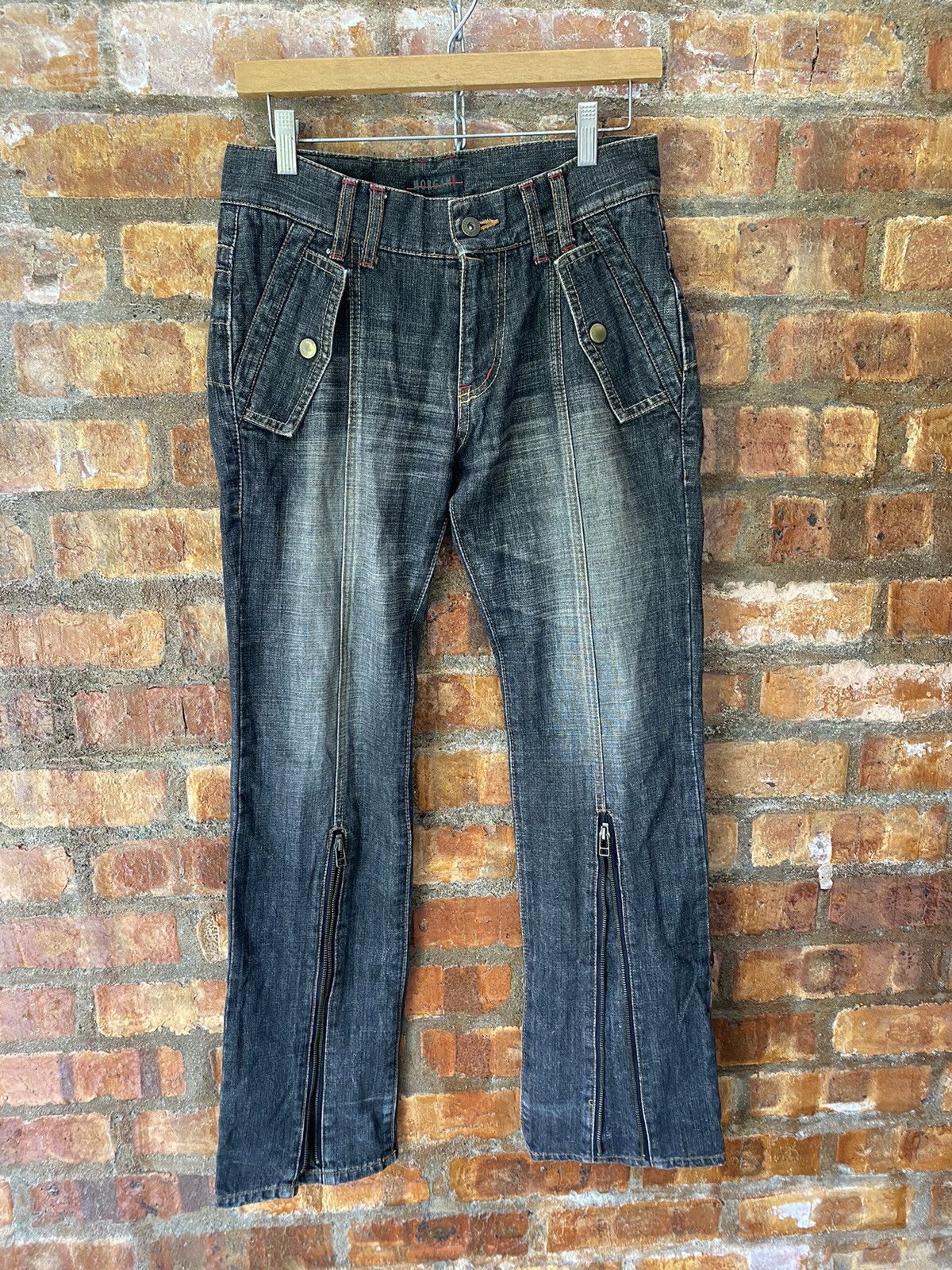 パンツ morgan homme grunge flared denim Y2K 00s Japanese Brand × Morgan Homme Morgan Homme Striped Denim