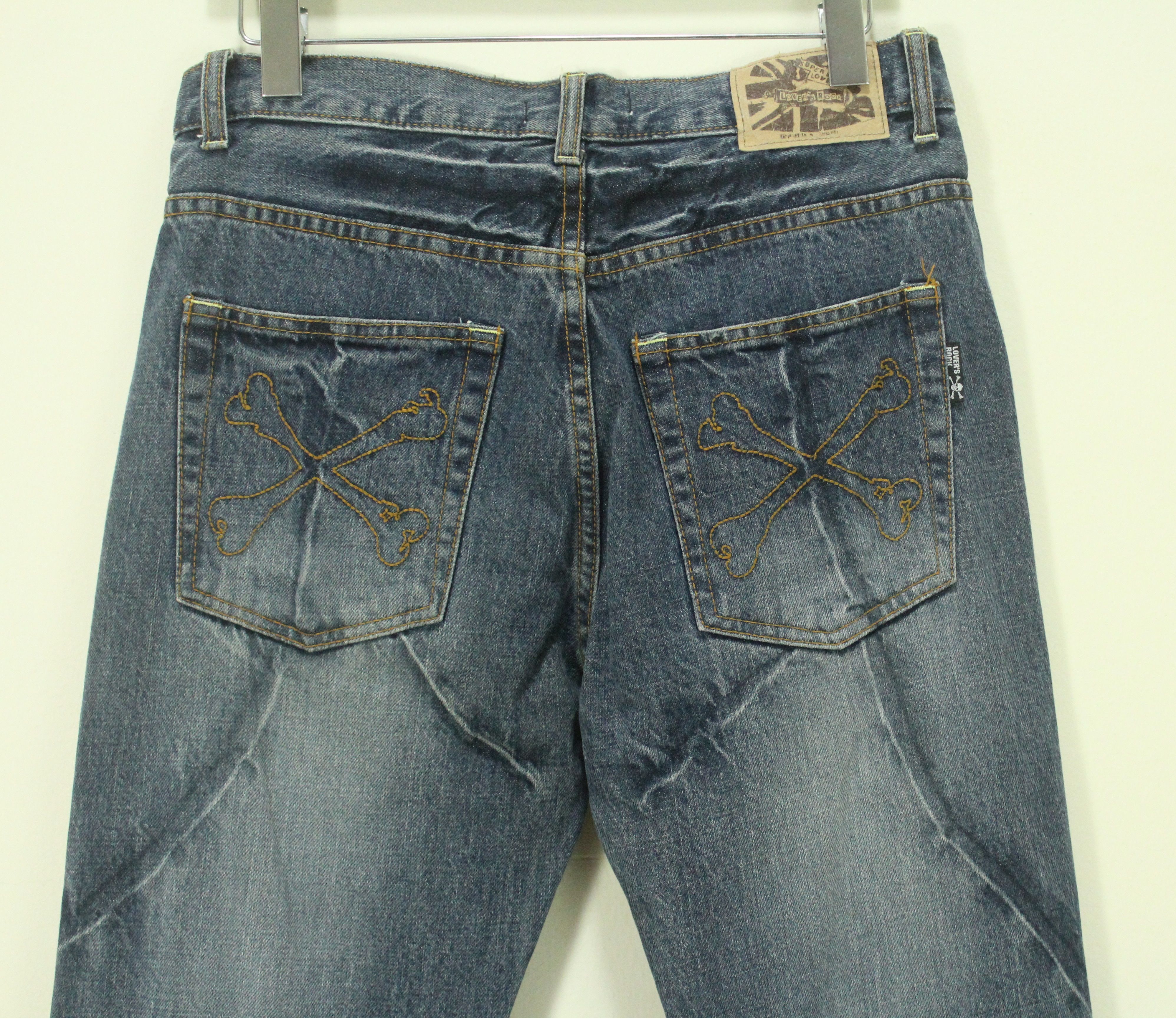 Japanese Brand SUPERLOVERS Denim Jeans Distressed Style Skull Ripped Size US 30 / EU 46 - 6 Thumbnail