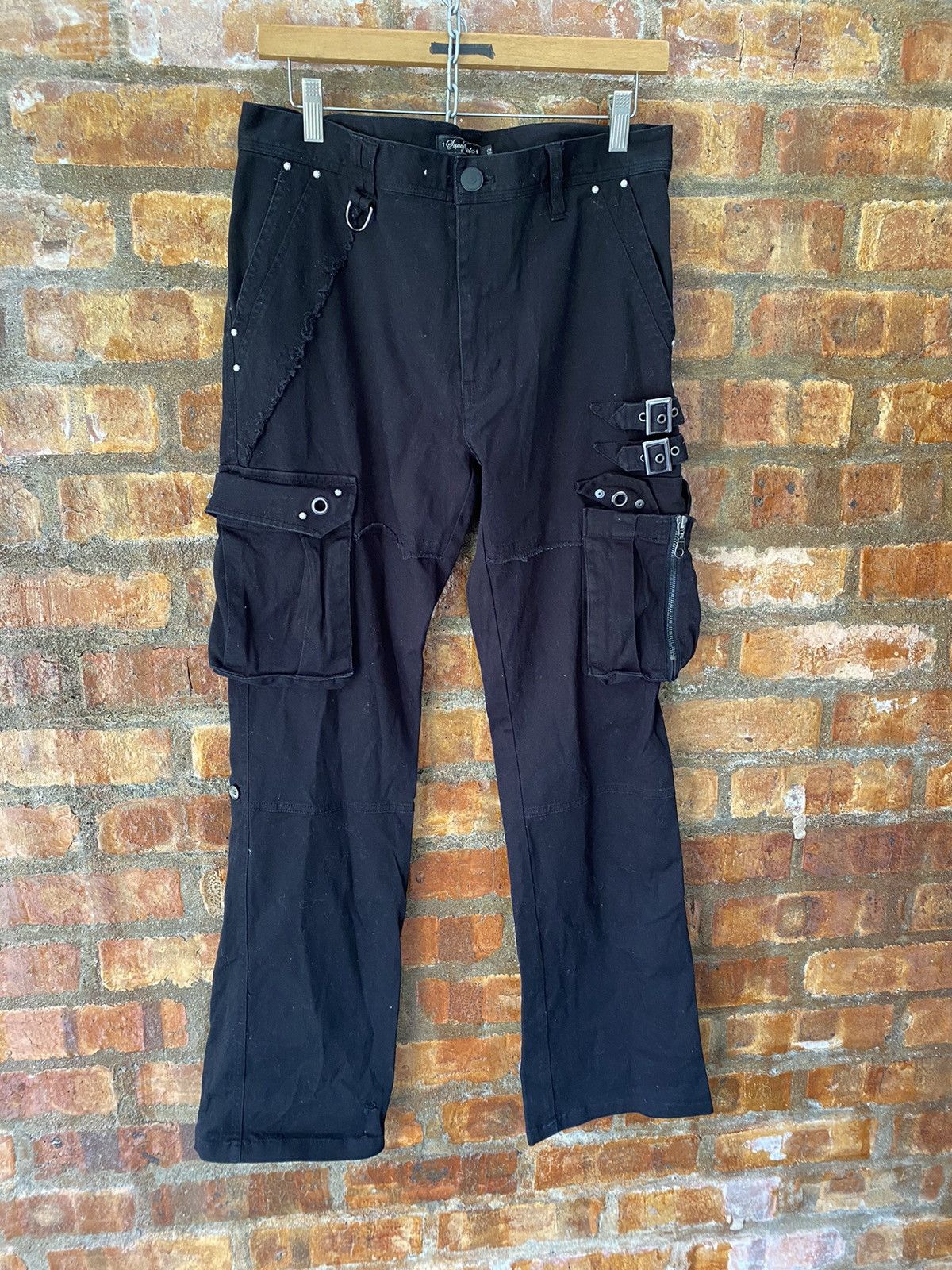 Japanese Brand Vtg Laucy Cool Japan Bondage parachute pants Size US 33 - 2 Thumbnail
