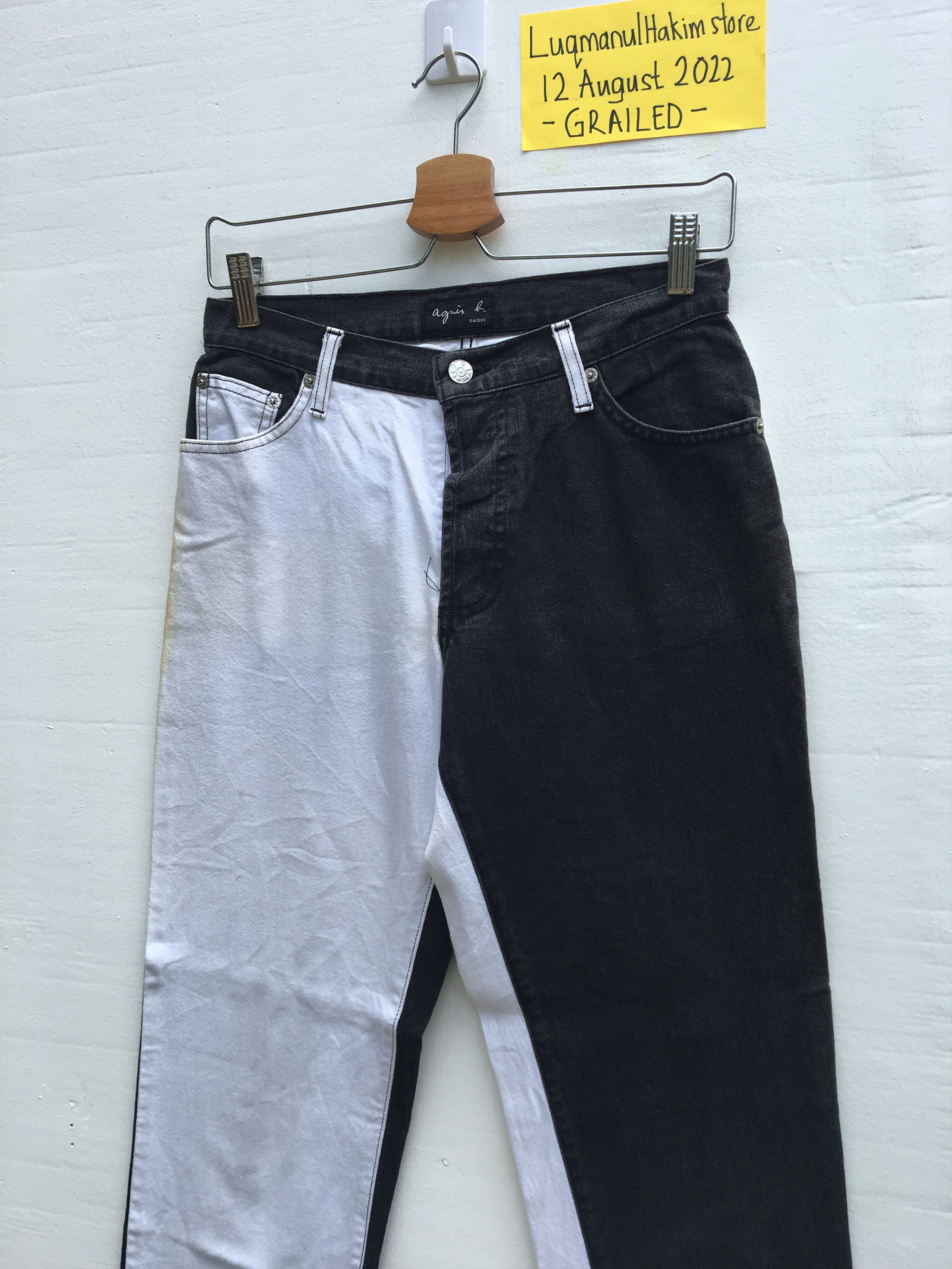 agnes b. Vintage Agnes b. Black and White Jeans/Denim Size US 27 - 6 Thumbnail