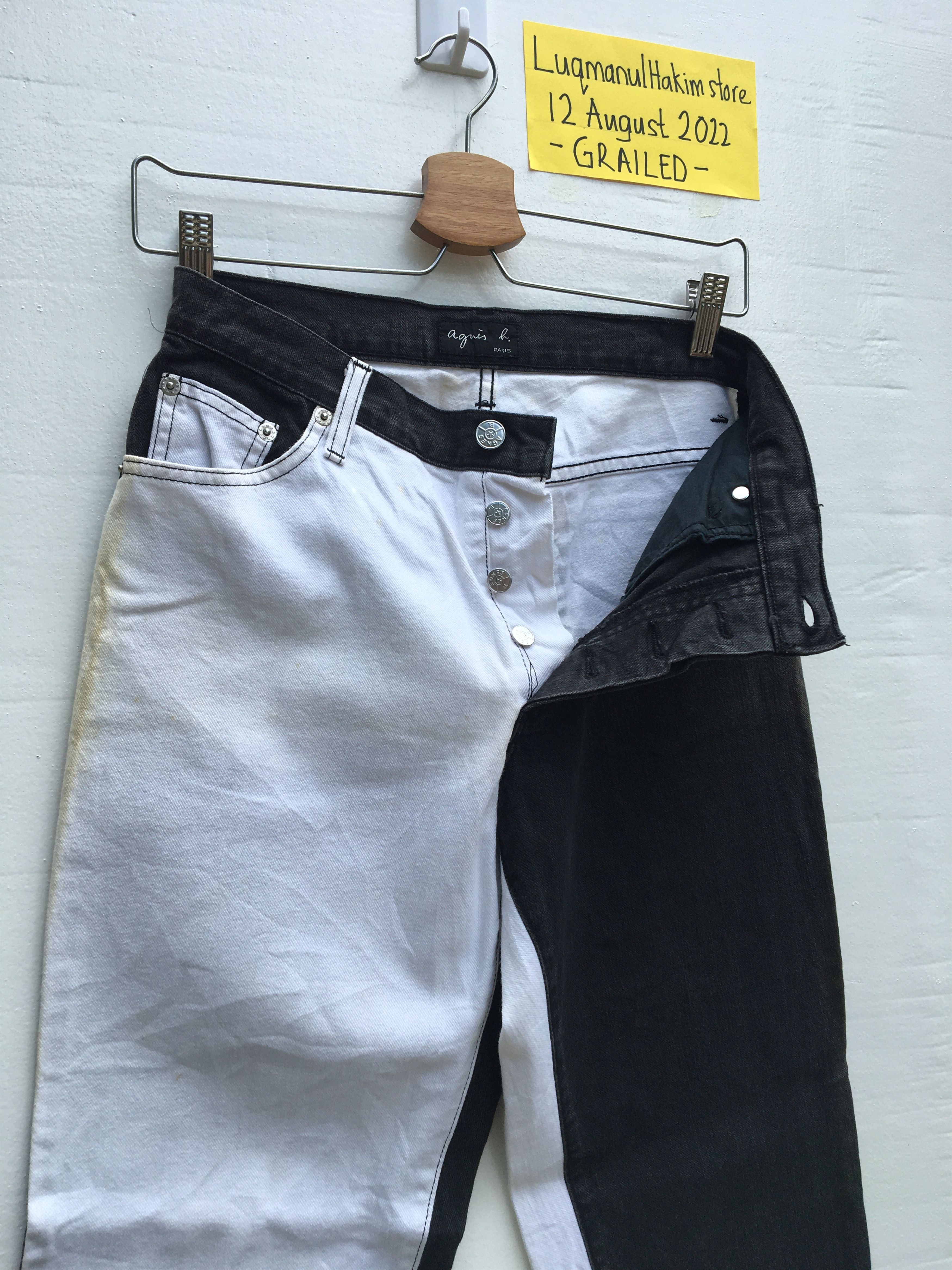 agnes b. Vintage Agnes b. Black and White Jeans/Denim Size US 27 - 7 Thumbnail