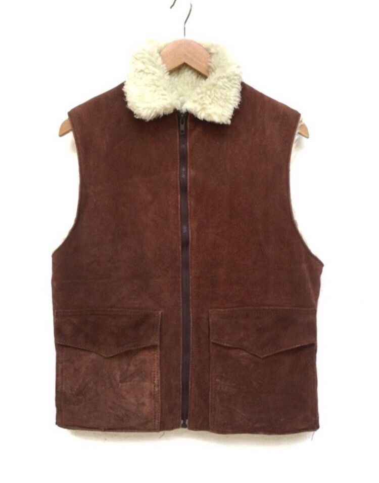 Japanese Brand 🔥Chica Suede Leather Big Pocket Vests Size S / US 4 / IT 40 - 1 Thumbnail