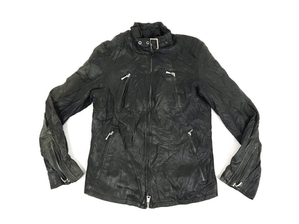 Japanese Brand × Ships Jet Blue Vintage Ship Jet Blue Leather Bikers Jacket Quilted Inner Size US S / EU 44-46 / 1 - 1 Thumbnail