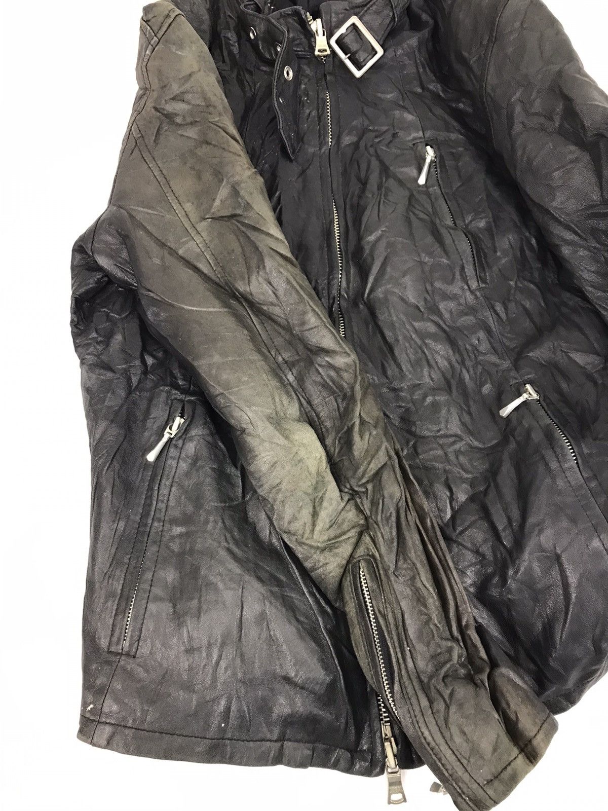 Japanese Brand × Ships Jet Blue Vintage Ship Jet Blue Leather Bikers Jacket Quilted Inner Size US S / EU 44-46 / 1 - 11 Thumbnail