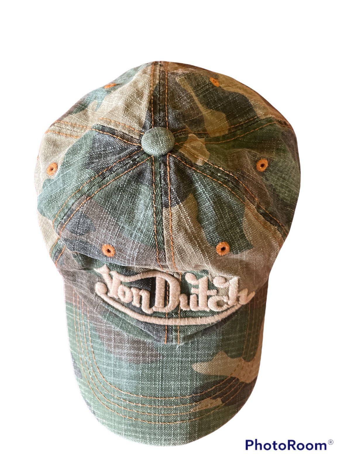 Vintage Von Dutch Distressed x Rare Camo Cap Hat Size ONE SIZE - 2 Thumbnail