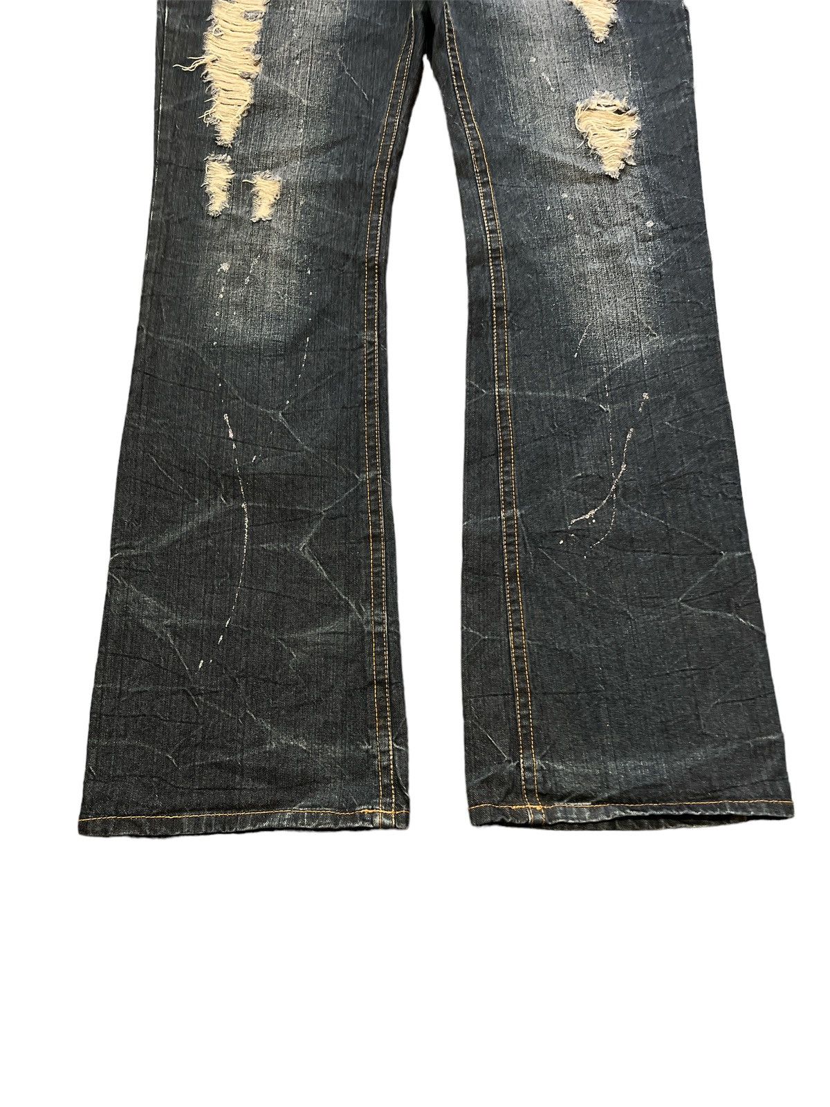 Japanese Brand × Vintage THRASHED💥SORRIDERE SPLASHED WING DISTRESSED DENIM PANT Size US 34 / EU 50 - 4 Thumbnail