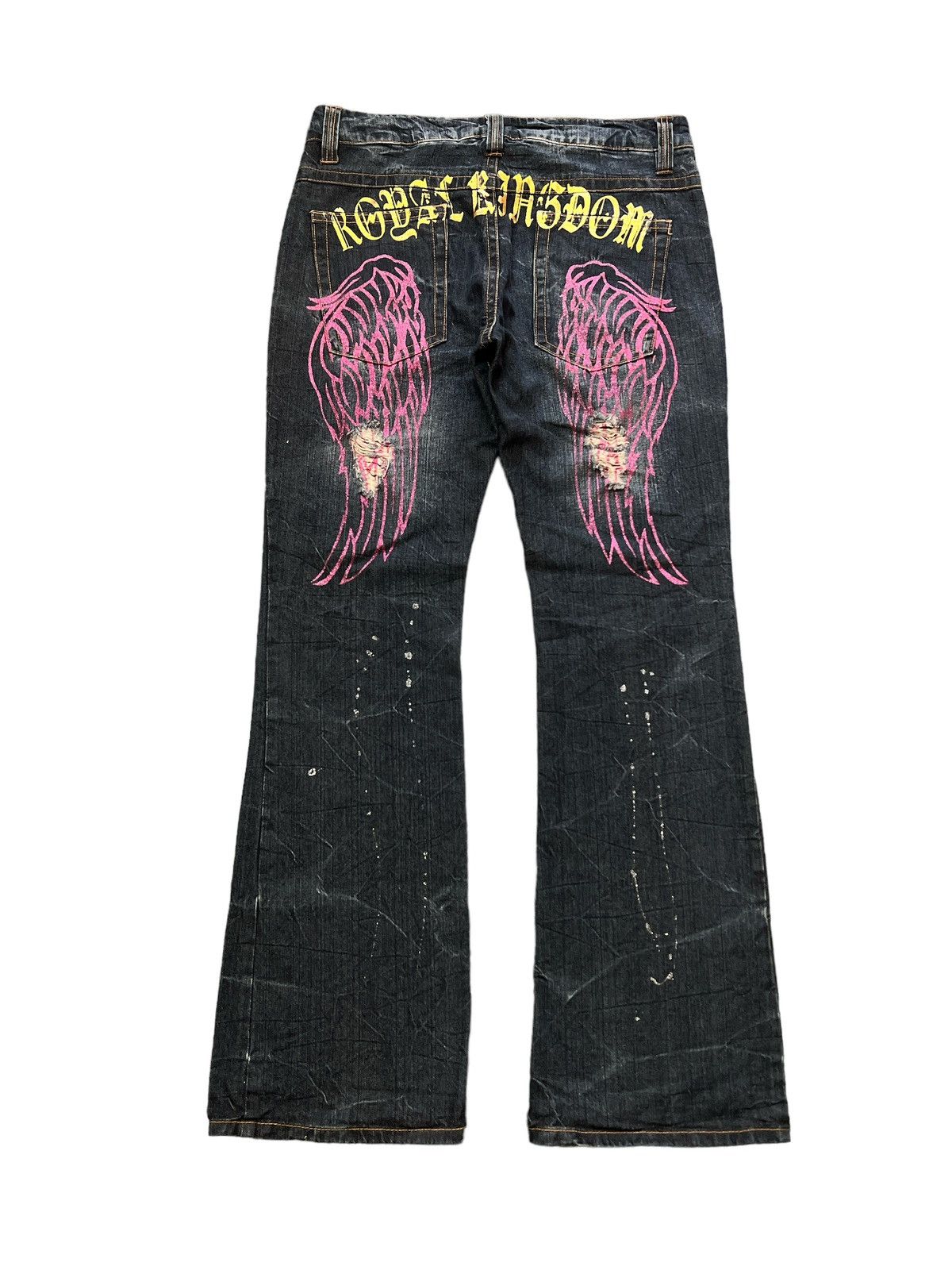 Japanese Brand × Vintage THRASHED💥SORRIDERE SPLASHED WING DISTRESSED DENIM PANT Size US 34 / EU 50 - 6 Thumbnail
