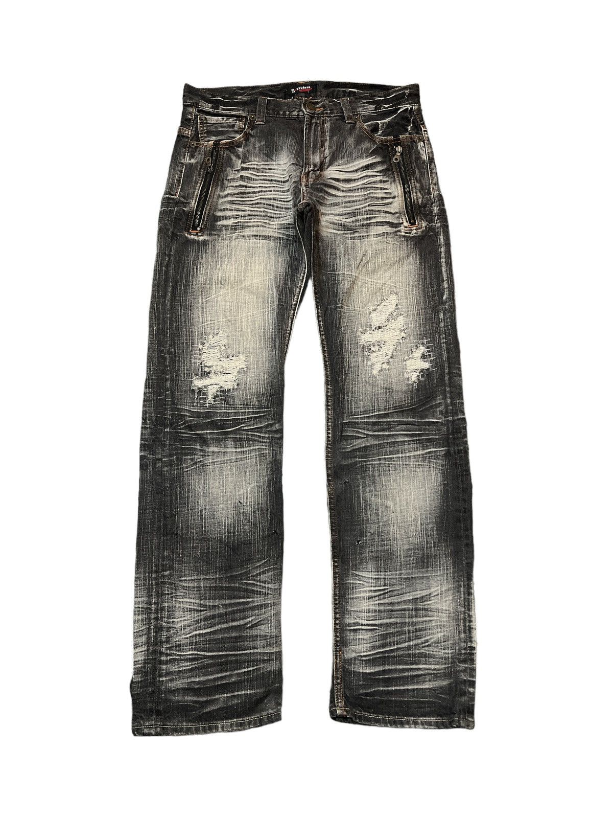 Japanese Brand × Vintage SICK‼️SORRIDERE SASHIKO BORO DISTRESSED DENIM PANT Size US 33 - 1 Thumbnail