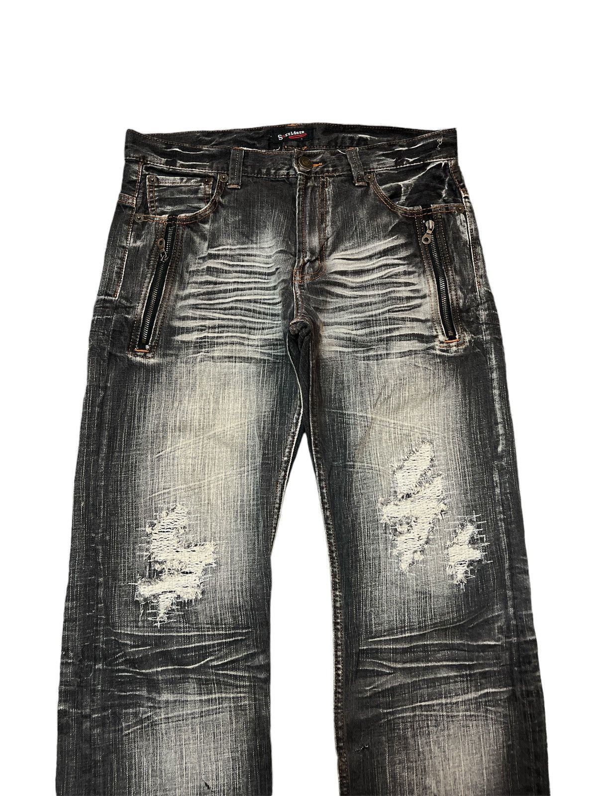Japanese Brand × Vintage SICK‼️SORRIDERE SASHIKO BORO DISTRESSED DENIM PANT Size US 33 - 3 Thumbnail