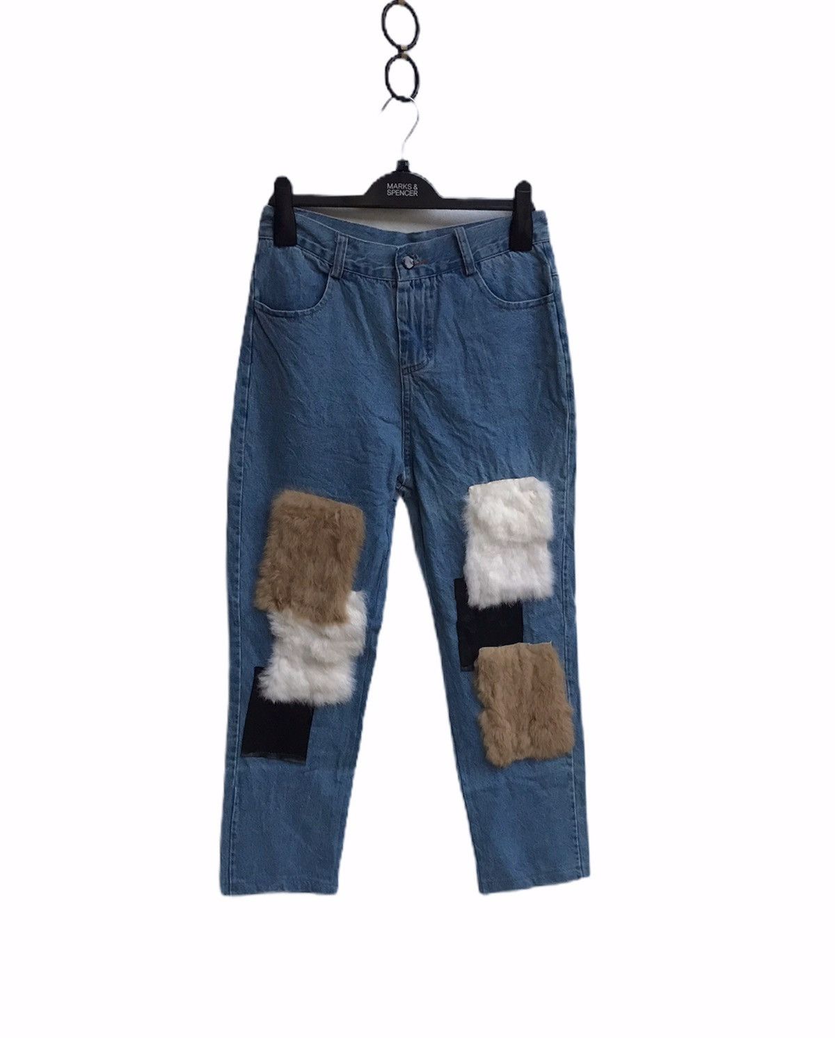Japanese Brand 🔥Styles Jeans With Leather Rabbit Fur Size US 26 / EU 42 - 1 Thumbnail