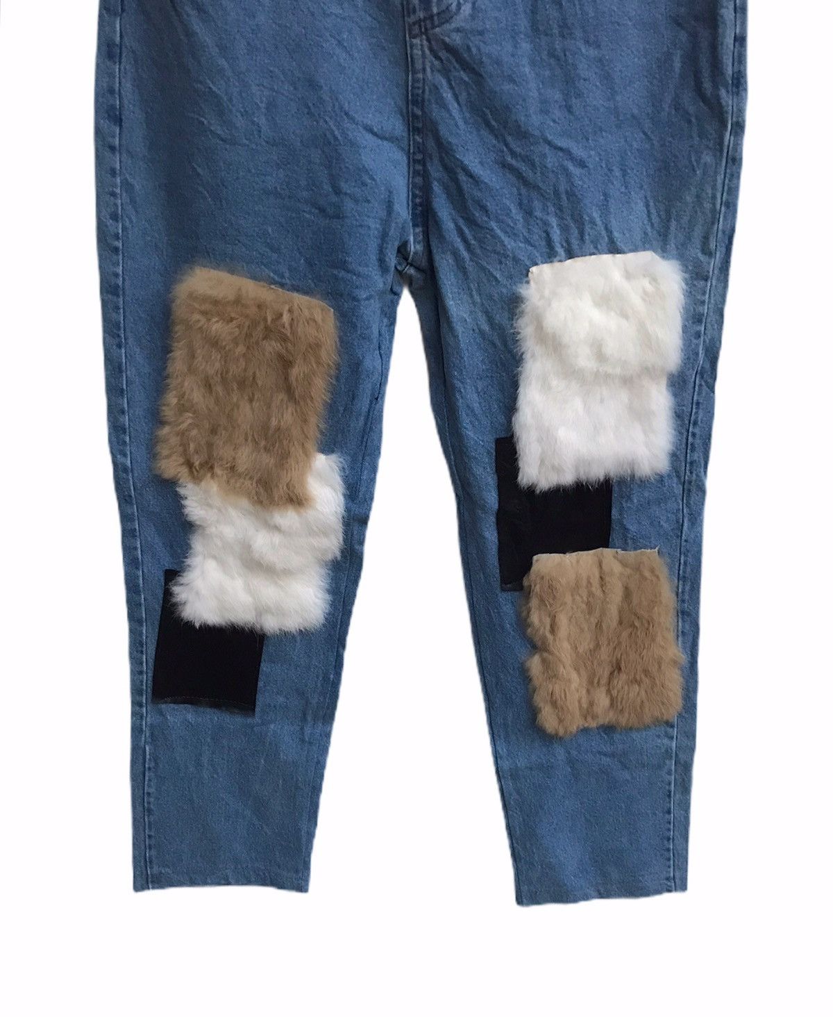 Japanese Brand 🔥Styles Jeans With Leather Rabbit Fur Size US 26 / EU 42 - 3 Thumbnail