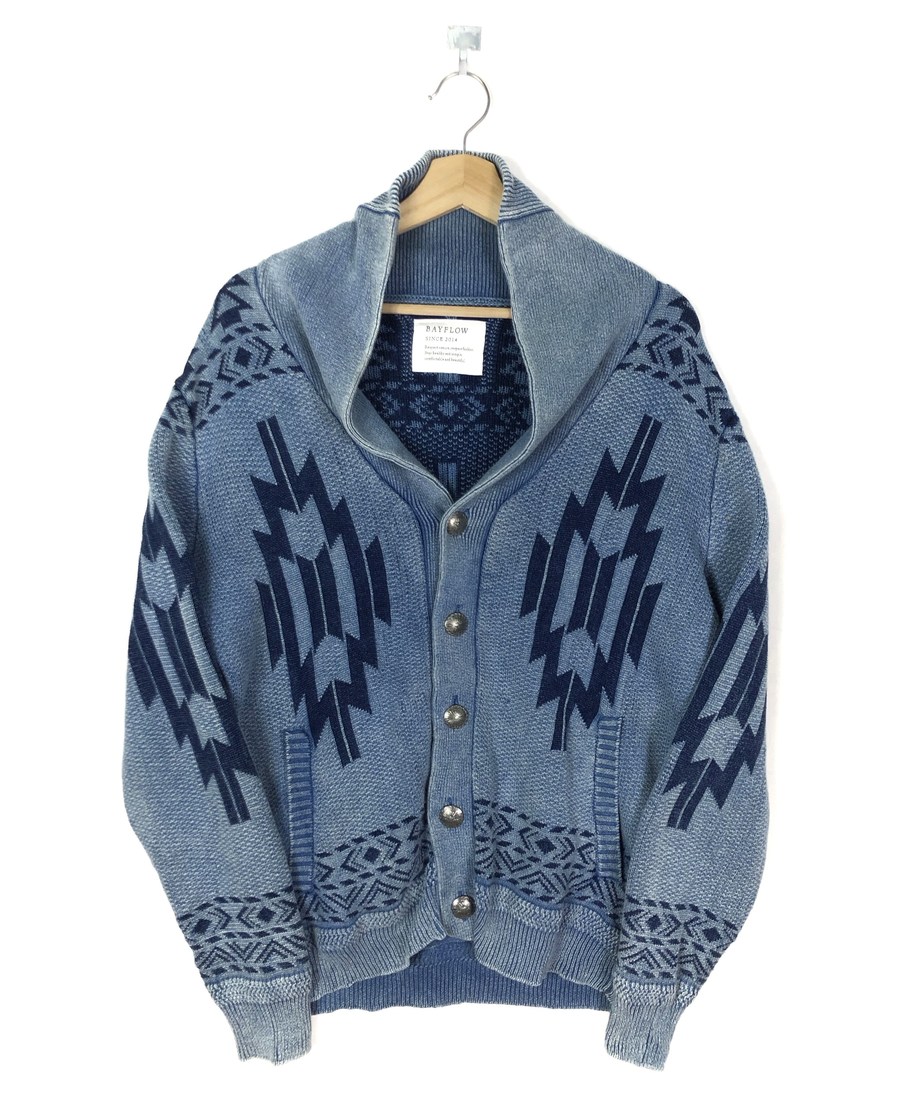 VINTAGE NAVAJO INDIGO SOUTHWESTERN KNITTED JACKET