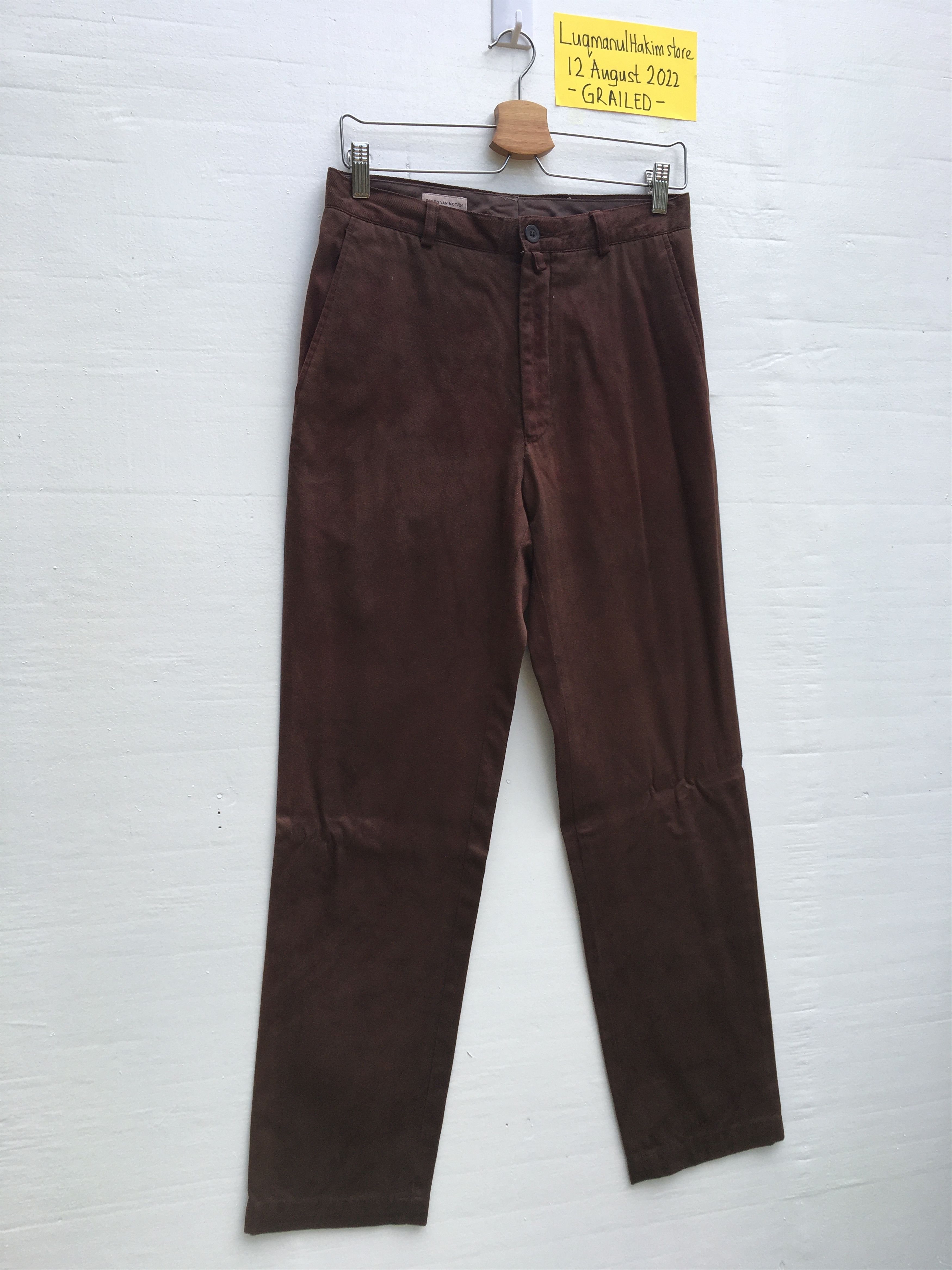 Dries Van Noten Dries Van Noten Brown Cotton Casual Pant Size US 30 / EU 46 - 2 Thumbnail