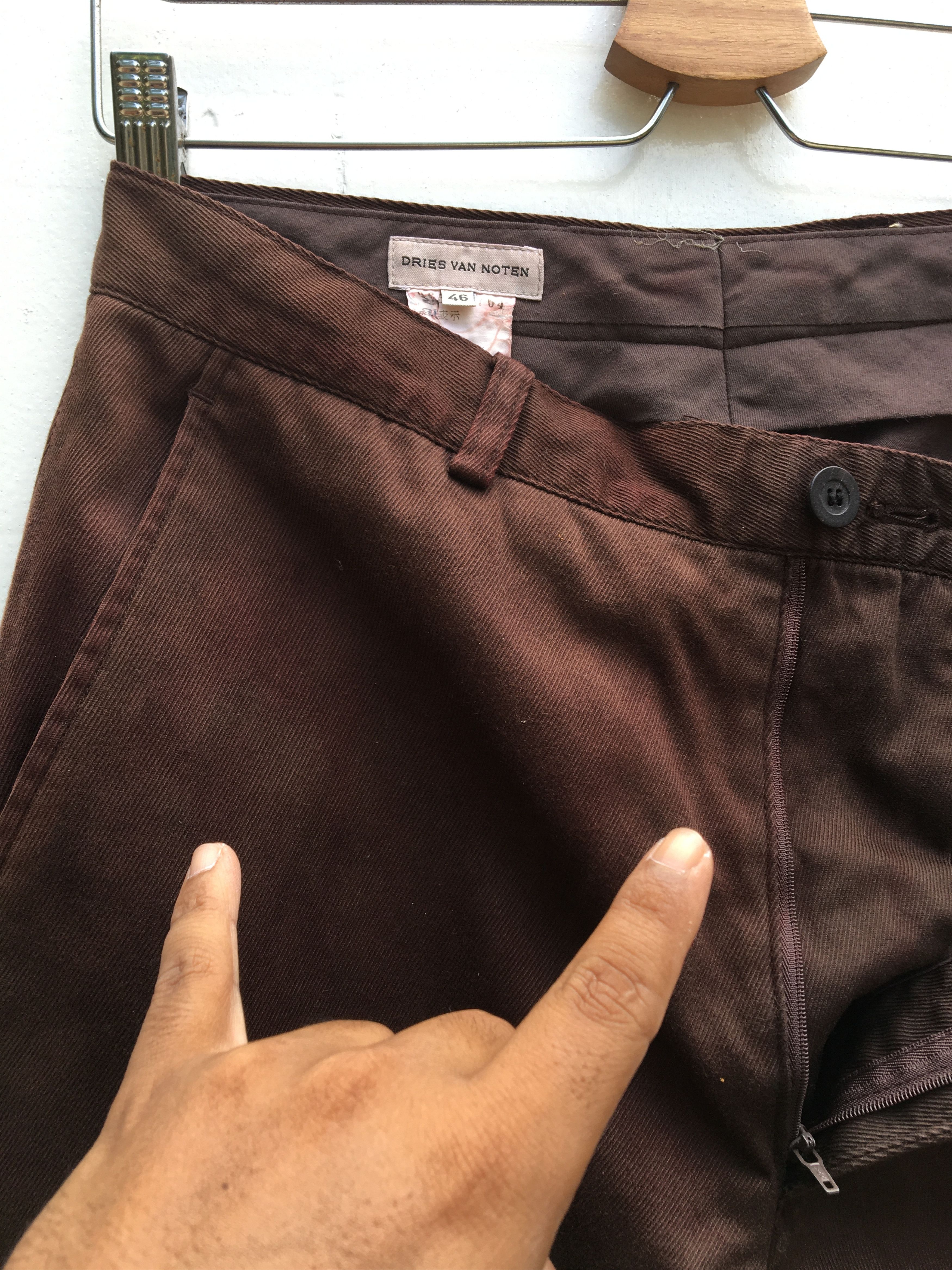 Dries Van Noten Dries Van Noten Brown Cotton Casual Pant Size US 30 / EU 46 - 13 Thumbnail
