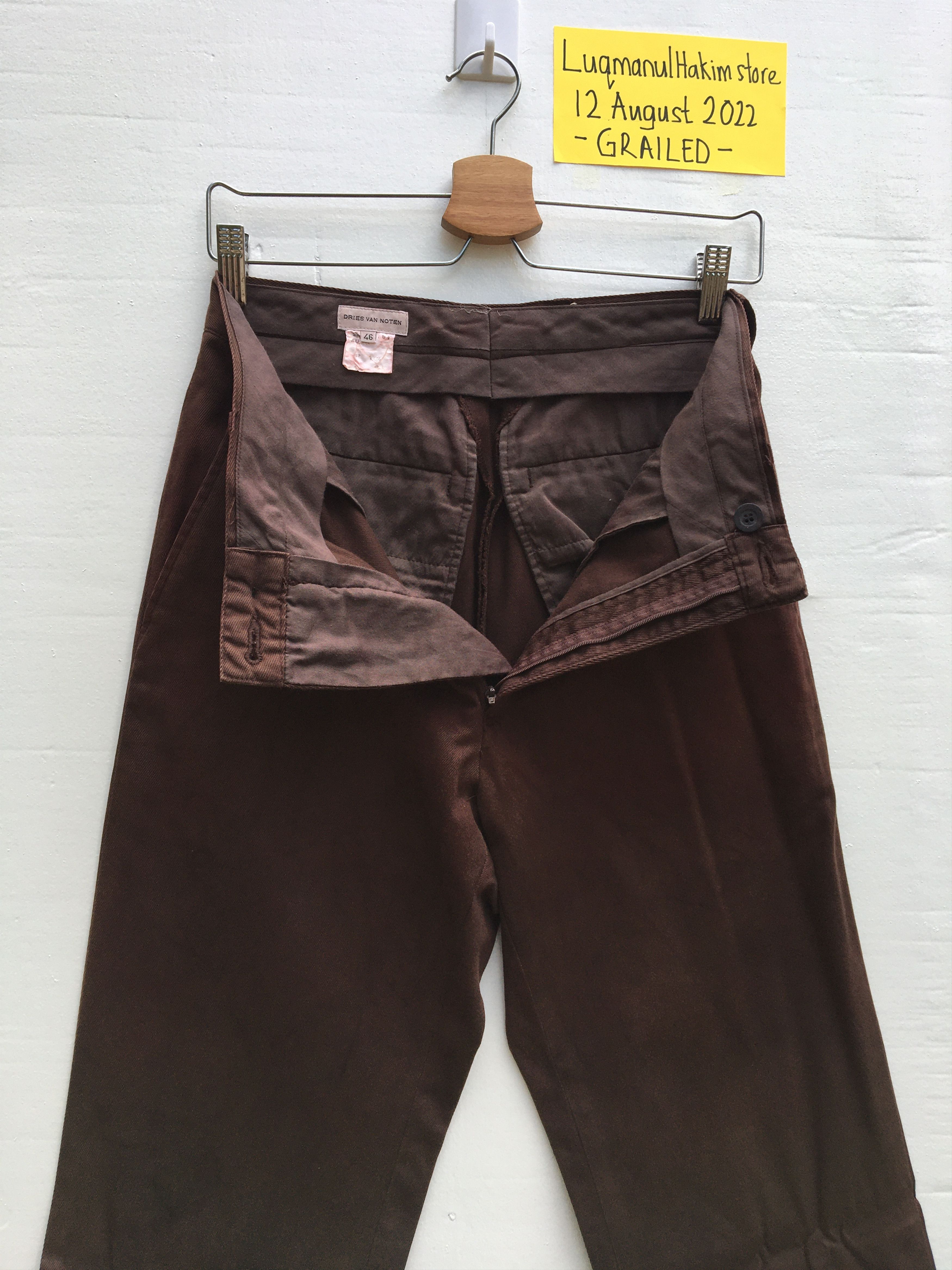 Dries Van Noten Dries Van Noten Brown Cotton Casual Pant Size US 30 / EU 46 - 7 Thumbnail