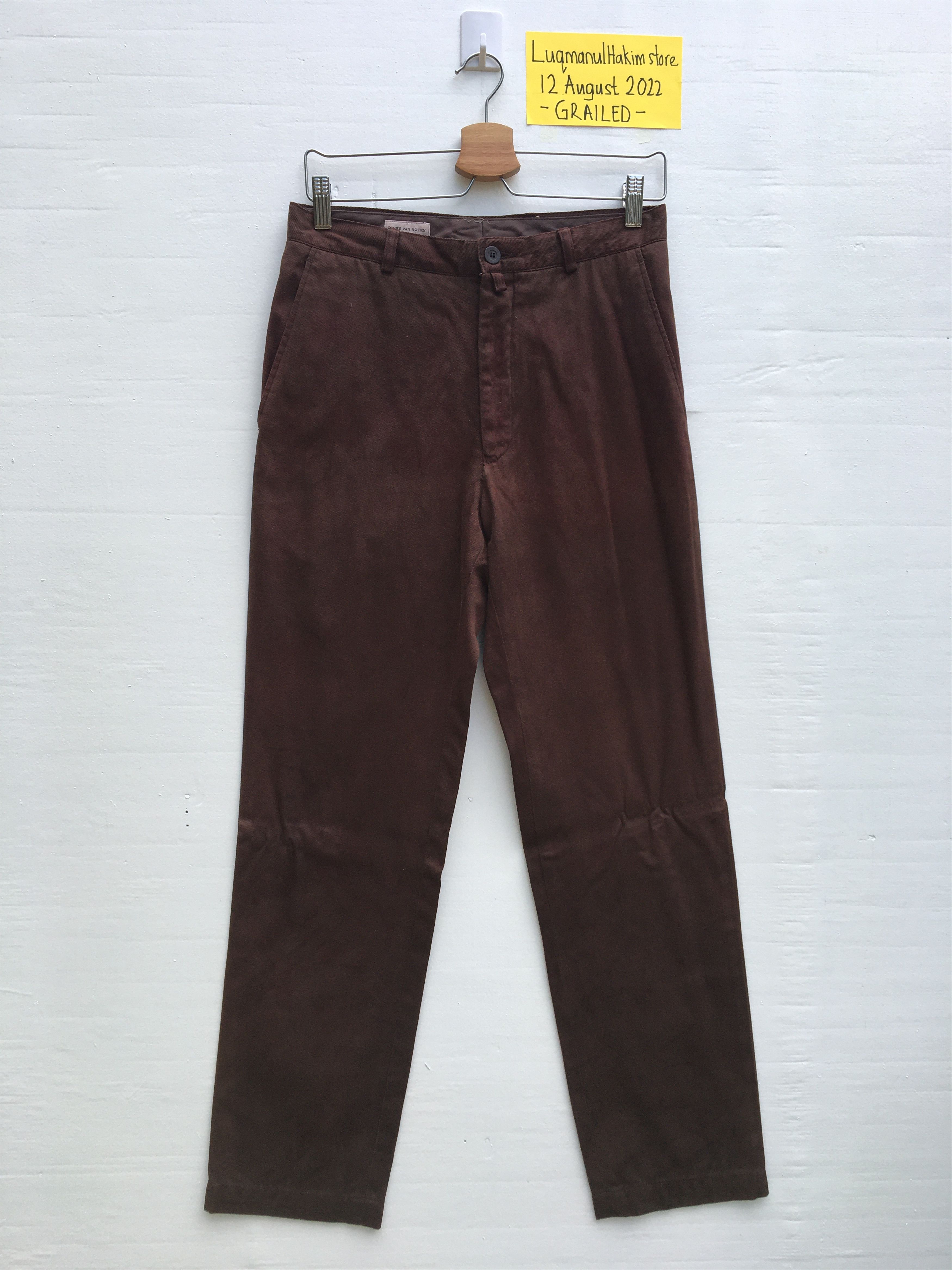 Dries Van Noten Dries Van Noten Brown Cotton Casual Pant Size US 30 / EU 46 - 1 Thumbnail