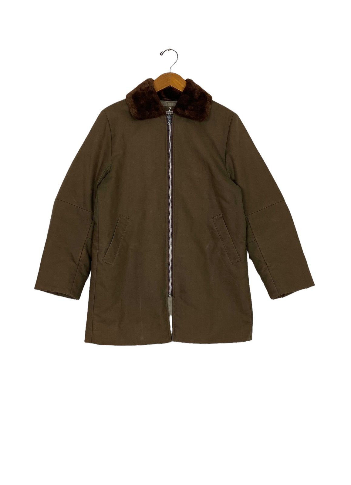image of Sunao Kuwahara Issey Miyake Shearling Deck Jacket Women in Brown
