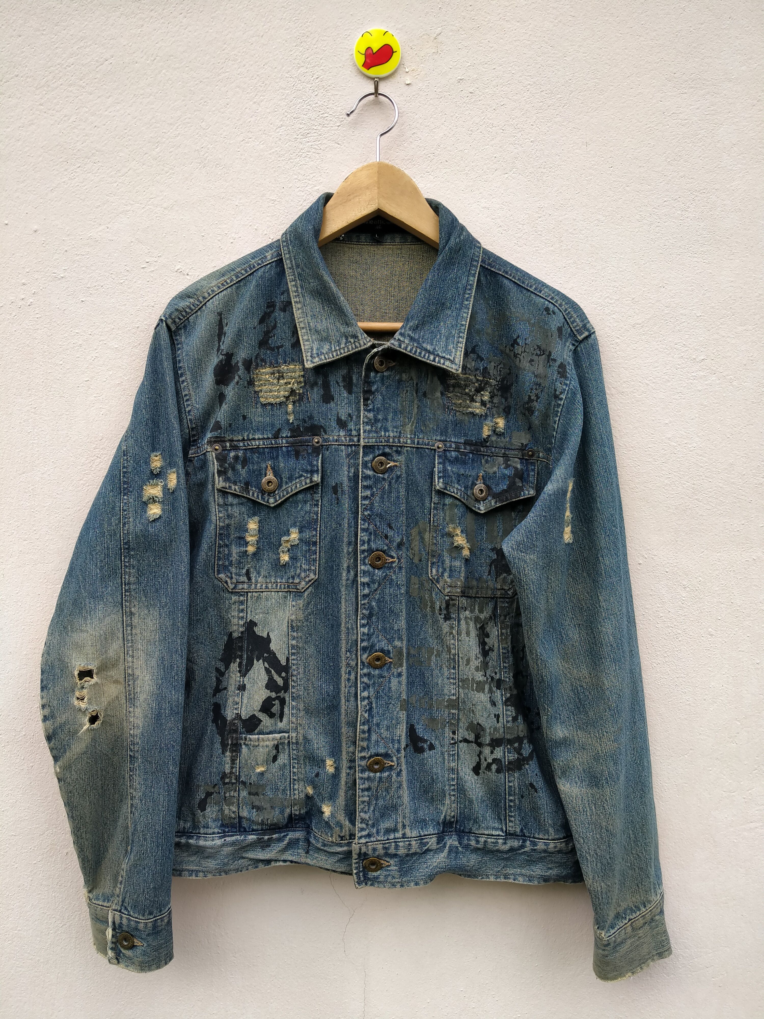 image of Distressed In The Attic Homme Paint Splatter Boro Stitch, Men's (Size Large)