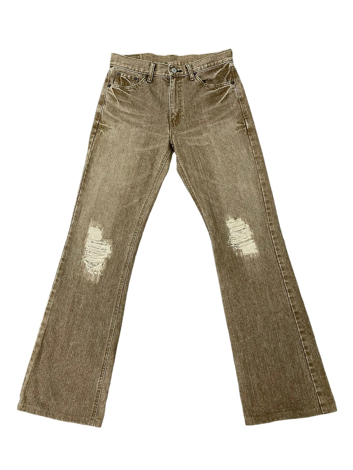 Japanese Brand Flare Jeans Bobson Distress Denim Boot Cut 2🟦2 Size US 30 / EU 46 - 3 Thumbnail