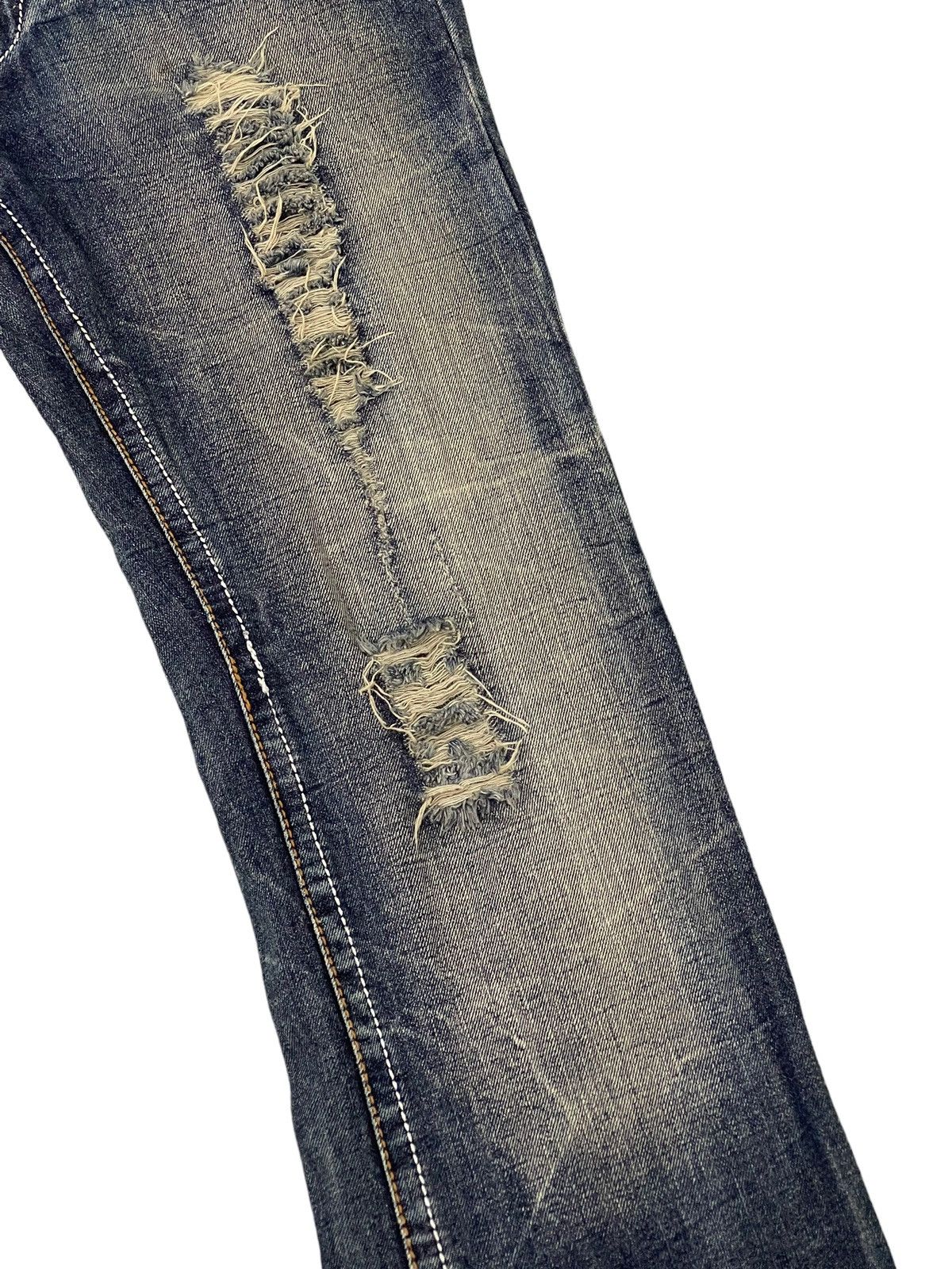 Japanese Brand Flare Jeans Agate Label Distress Denim Low Rise 2🟦2 Size US 31 - 7 Thumbnail