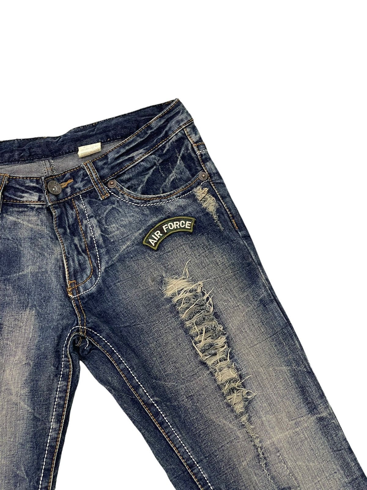 Japanese Brand Flare Jeans Agate Label Distress Denim Low Rise 2🟦2 Size US 31 - 9 Thumbnail