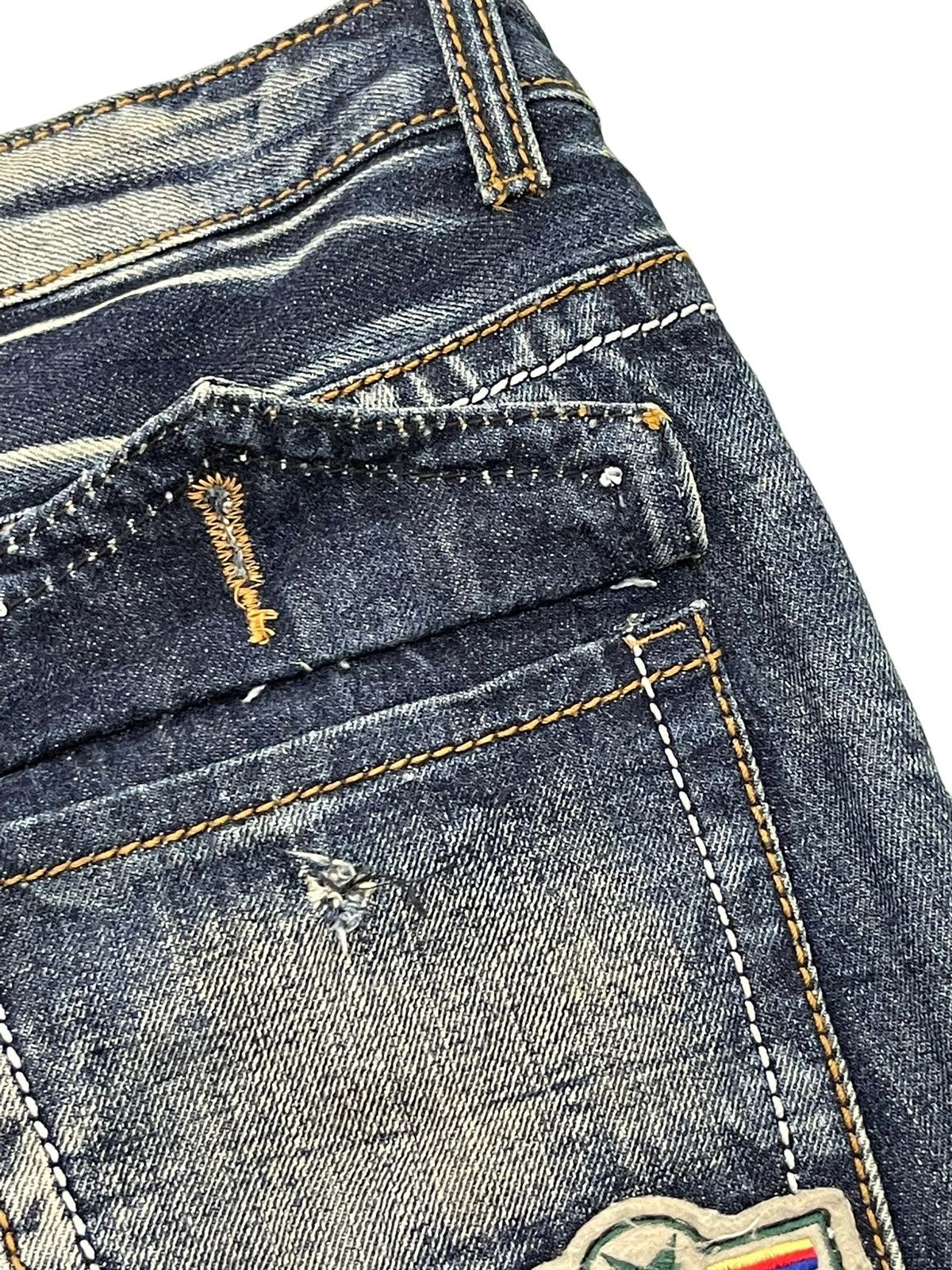 Japanese Brand Flare Jeans Agate Label Distress Denim Low Rise 2🟦2 Size US 31 - 19 Thumbnail