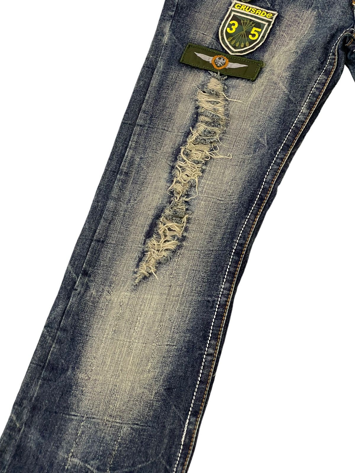 Japanese Brand Flare Jeans Agate Label Distress Denim Low Rise 2🟦2 Size US 31 - 6 Thumbnail