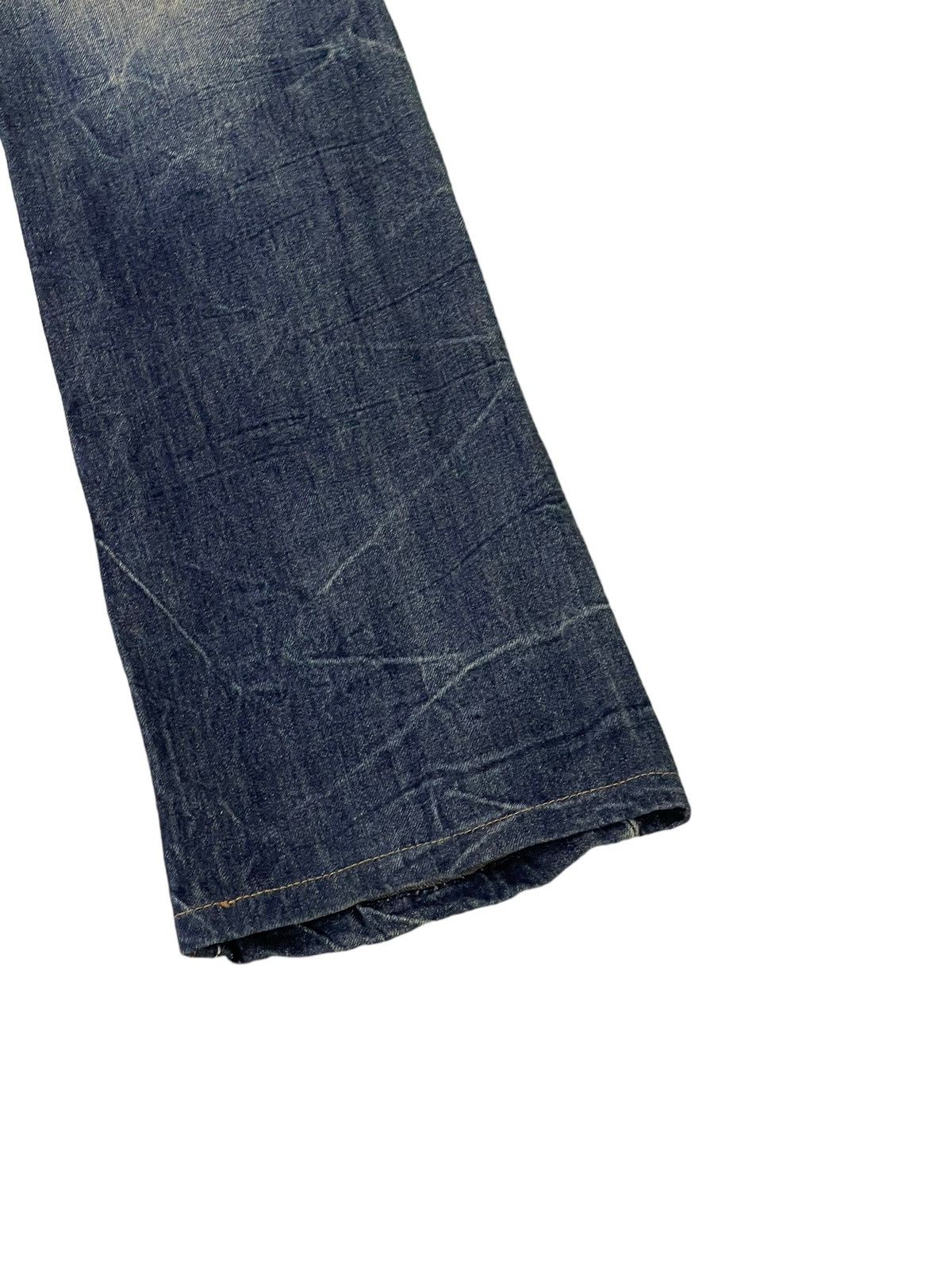 Japanese Brand Flare Jeans Agate Label Distress Denim Low Rise 2🟦2 Size US 31 - 14 Thumbnail