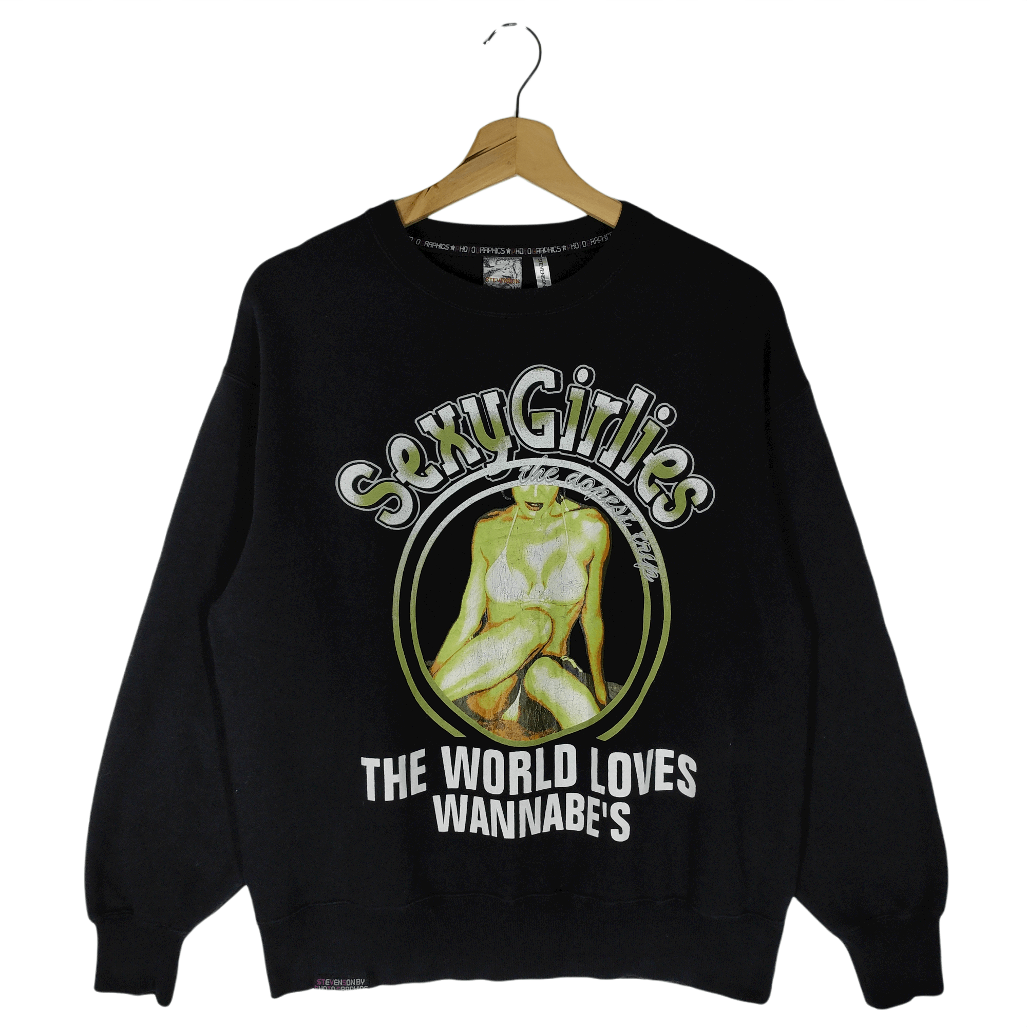 image of Stevenson Overall Co x Vintage Sexy Girlies Photo Graphic By Stevenson Sweatshirts in Black (Size M