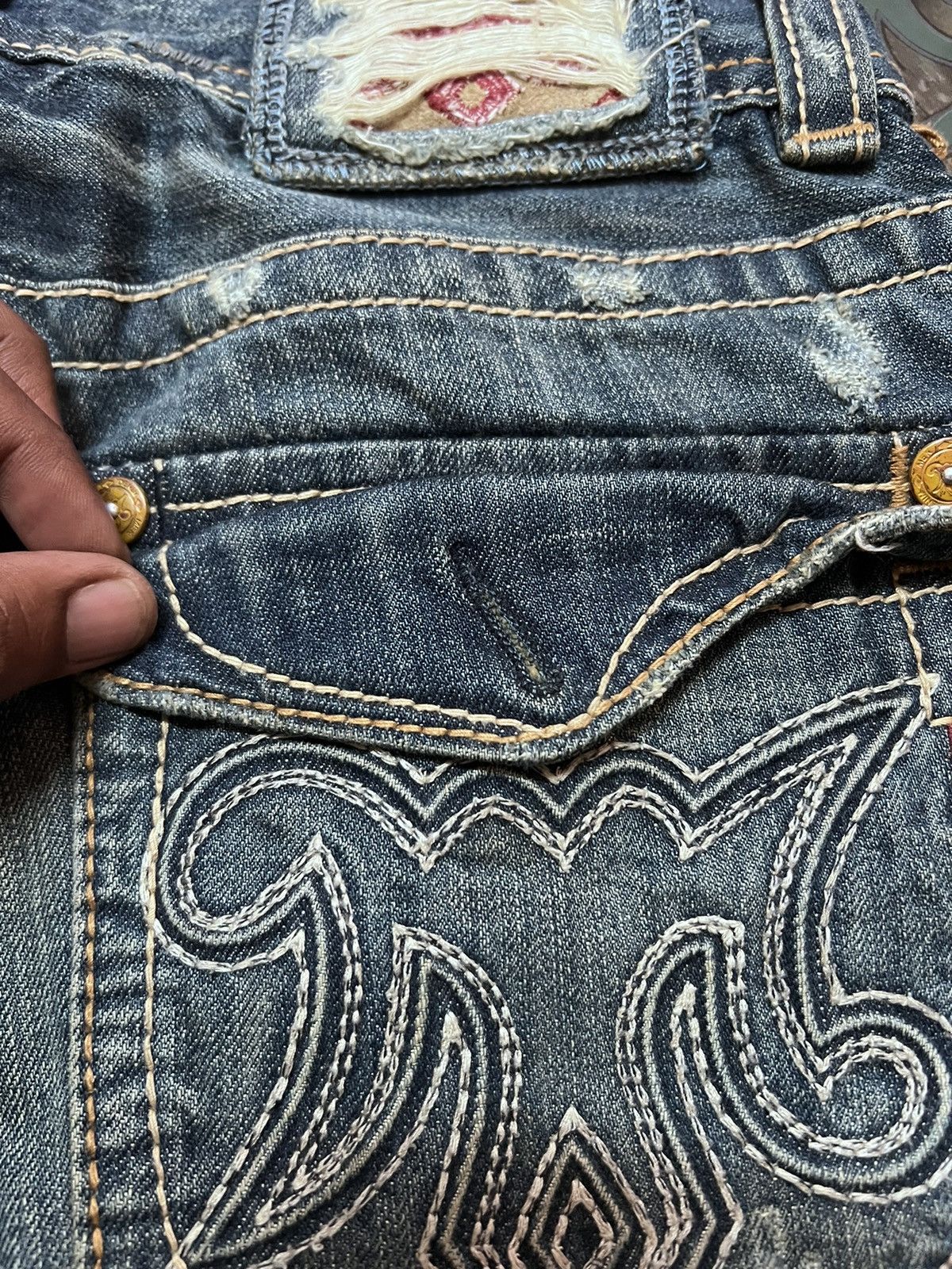 Japanese Brand × Mek Denim × Vintage THRASHED🔥MEK DENIM USA RIPPED DISTRESSED DENIM PANT Size US 29 - 8 Thumbnail