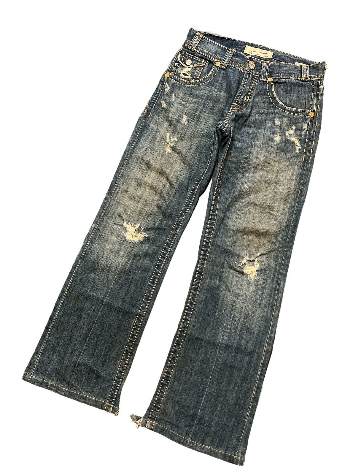 Japanese Brand × Mek Denim × Vintage THRASHED🔥MEK DENIM USA RIPPED DISTRESSED DENIM PANT Size US 29 - 5 Thumbnail