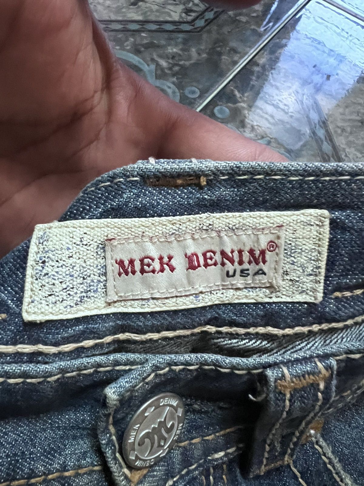 Japanese Brand × Mek Denim × Vintage THRASHED🔥MEK DENIM USA RIPPED DISTRESSED DENIM PANT Size US 29 - 10 Thumbnail