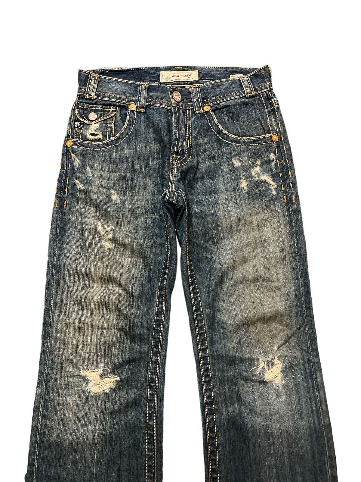 Japanese Brand × Mek Denim × Vintage THRASHED🔥MEK DENIM USA RIPPED DISTRESSED DENIM PANT Size US 29 - 3 Thumbnail