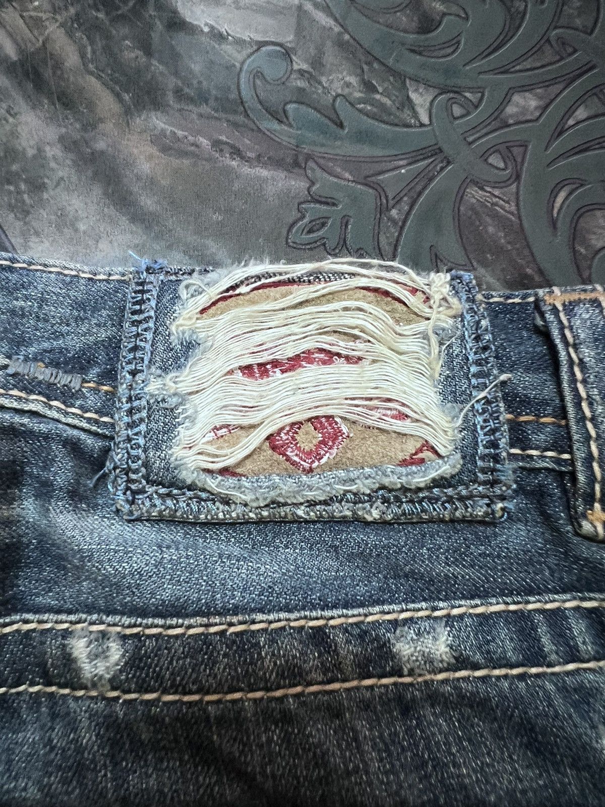 Japanese Brand × Mek Denim × Vintage THRASHED🔥MEK DENIM USA RIPPED DISTRESSED DENIM PANT Size US 29 - 9 Thumbnail