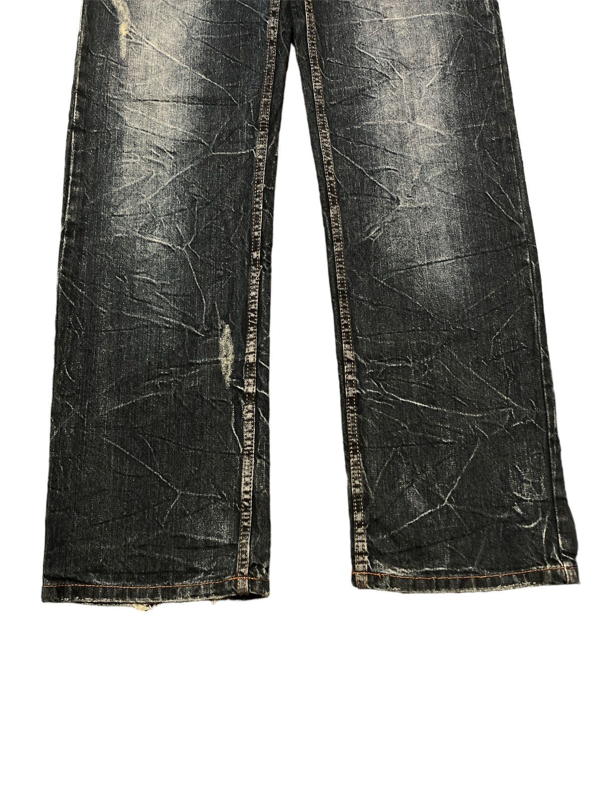 Japanese Brand × Vintage THRASHED🔥DOUBLE WAIST NYLAUS DISTRESSED DENIM PANT Size US 32 / EU 48 - 4 Thumbnail