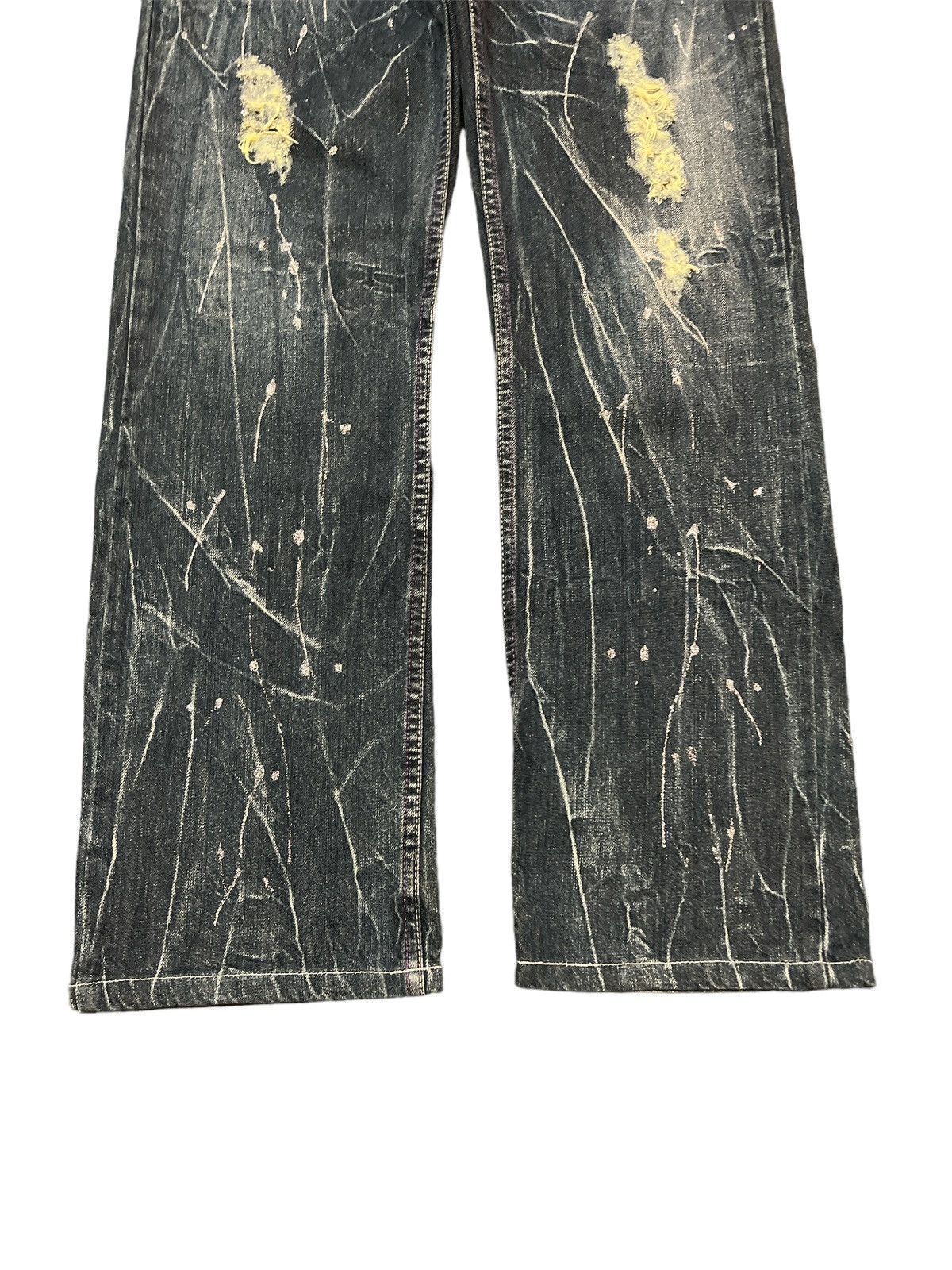 Japanese Brand × Vintage THRASHED🔥SPLATTER NYLAUS RIPPED DISTRESSED DENIM PANT Size US 32 / EU 48 - 4 Thumbnail
