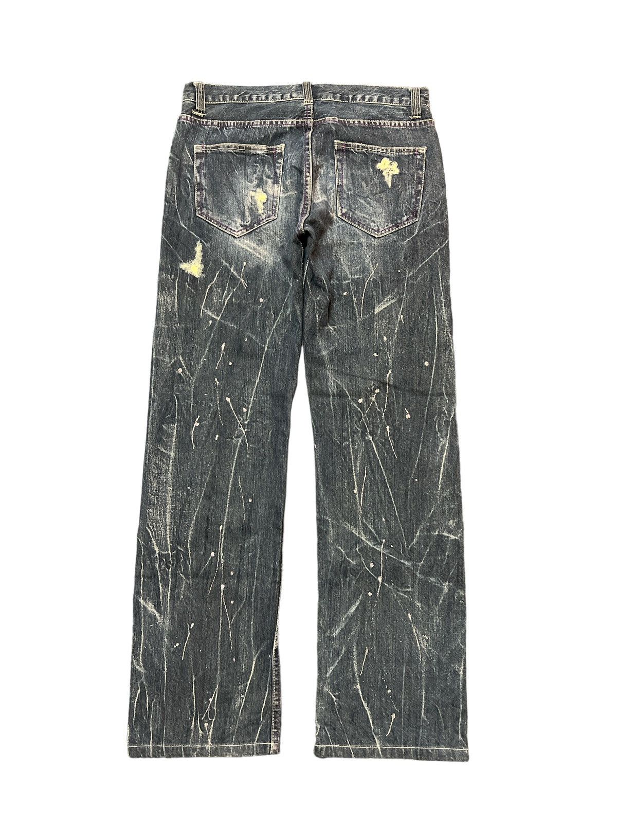 Japanese Brand × Vintage THRASHED🔥SPLATTER NYLAUS RIPPED DISTRESSED DENIM PANT Size US 32 / EU 48 - 6 Thumbnail