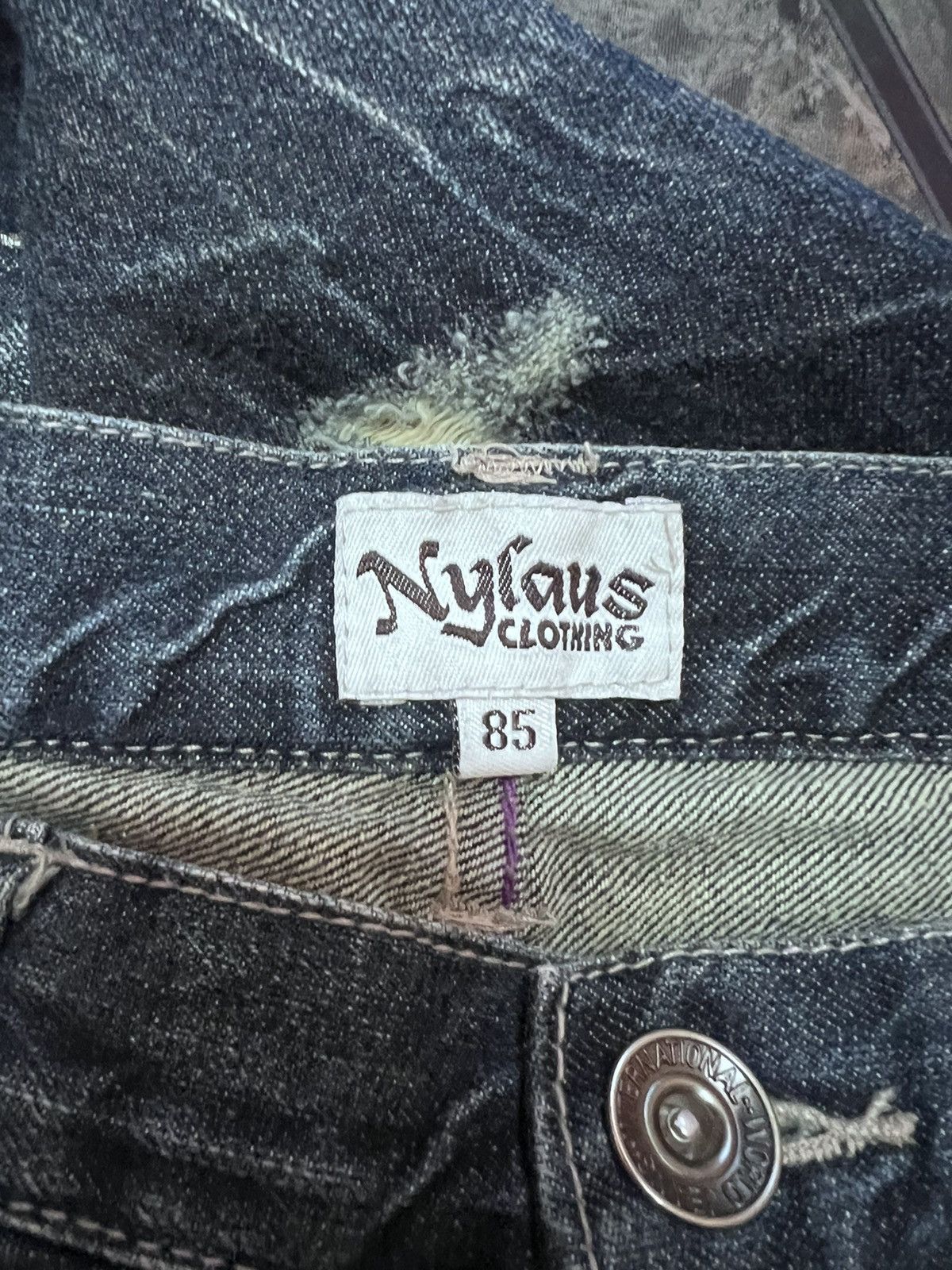 Japanese Brand × Vintage THRASHED🔥SPLATTER NYLAUS RIPPED DISTRESSED DENIM PANT Size US 32 / EU 48 - 7 Thumbnail