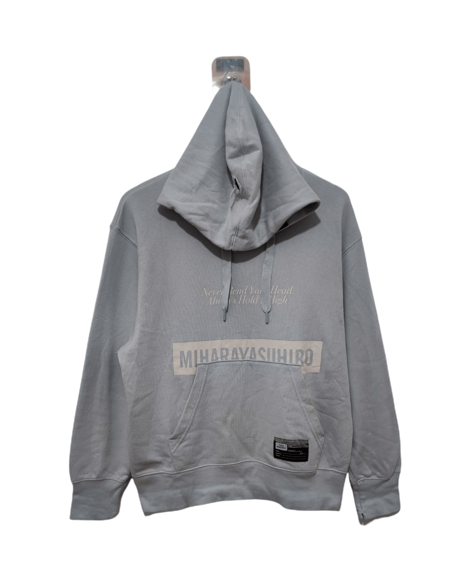 image of 2018 Distressed Sunfaded Hoodie Miharayasuhiro in Soft Blue, Men's (Size Medium)