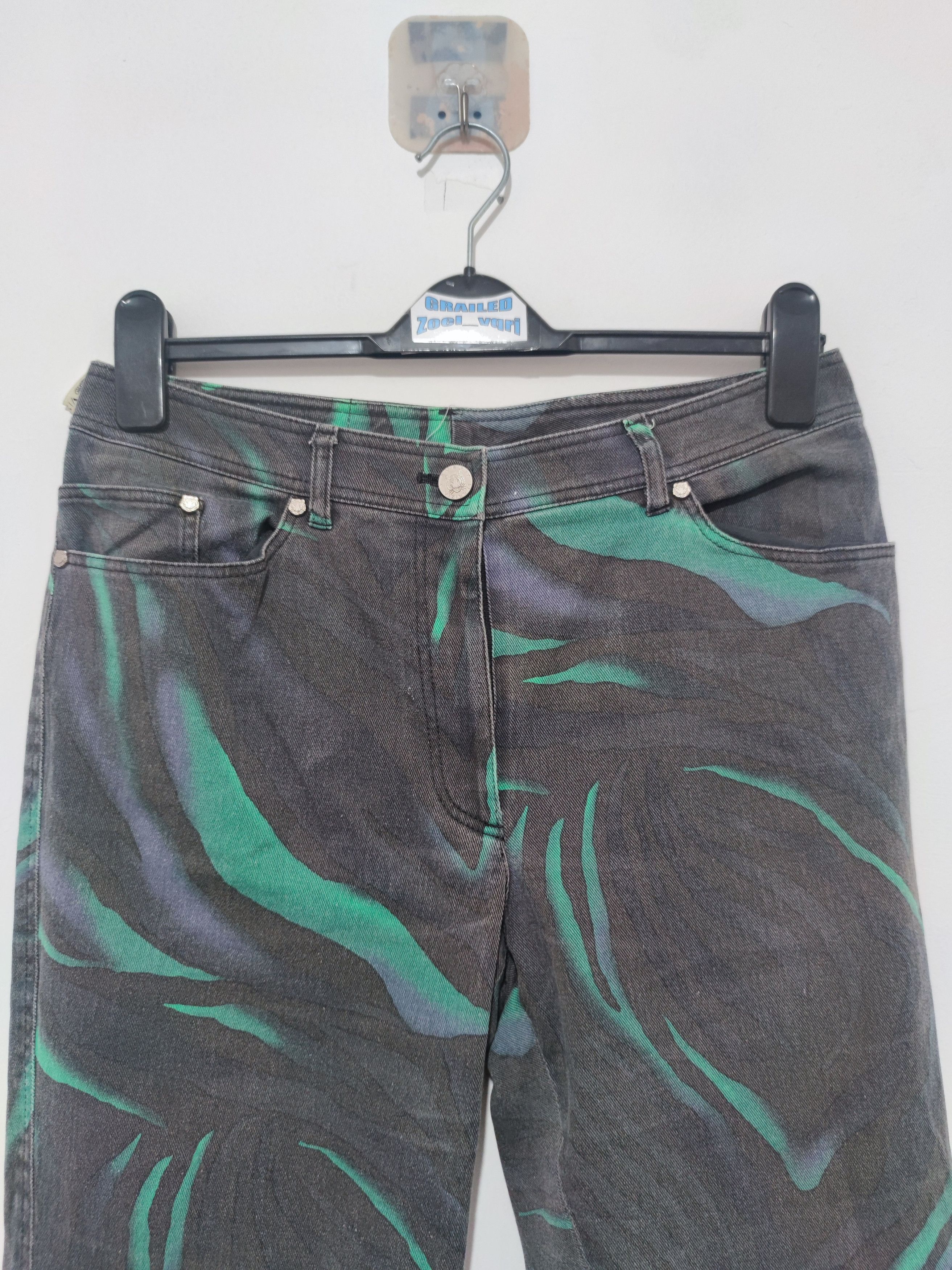20471120 × Hysteric Glamour × Krizia Uomo Vintage Evex by Krizia Printed Flare Jeans Size US 31 - 3 Thumbnail
