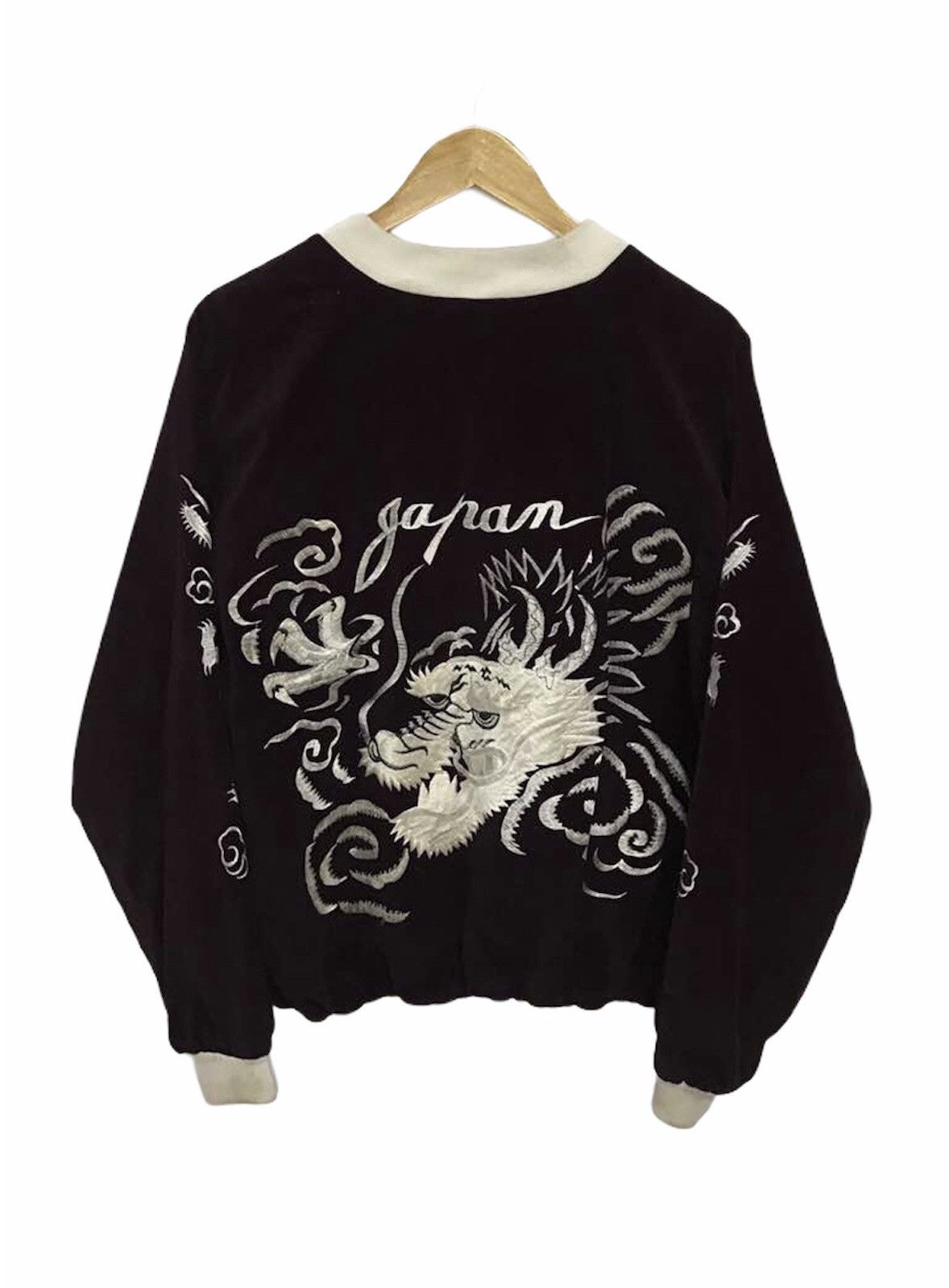 Sukajan Japan Dragon Yokosuka Embroidery Velvet Jacket