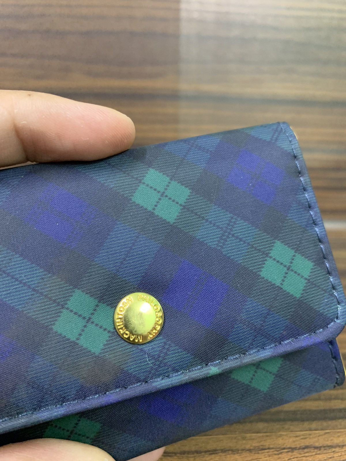 Mackintosh Mackintosh Plaid Nylon Wallet Size ONE SIZE - 4 Thumbnail