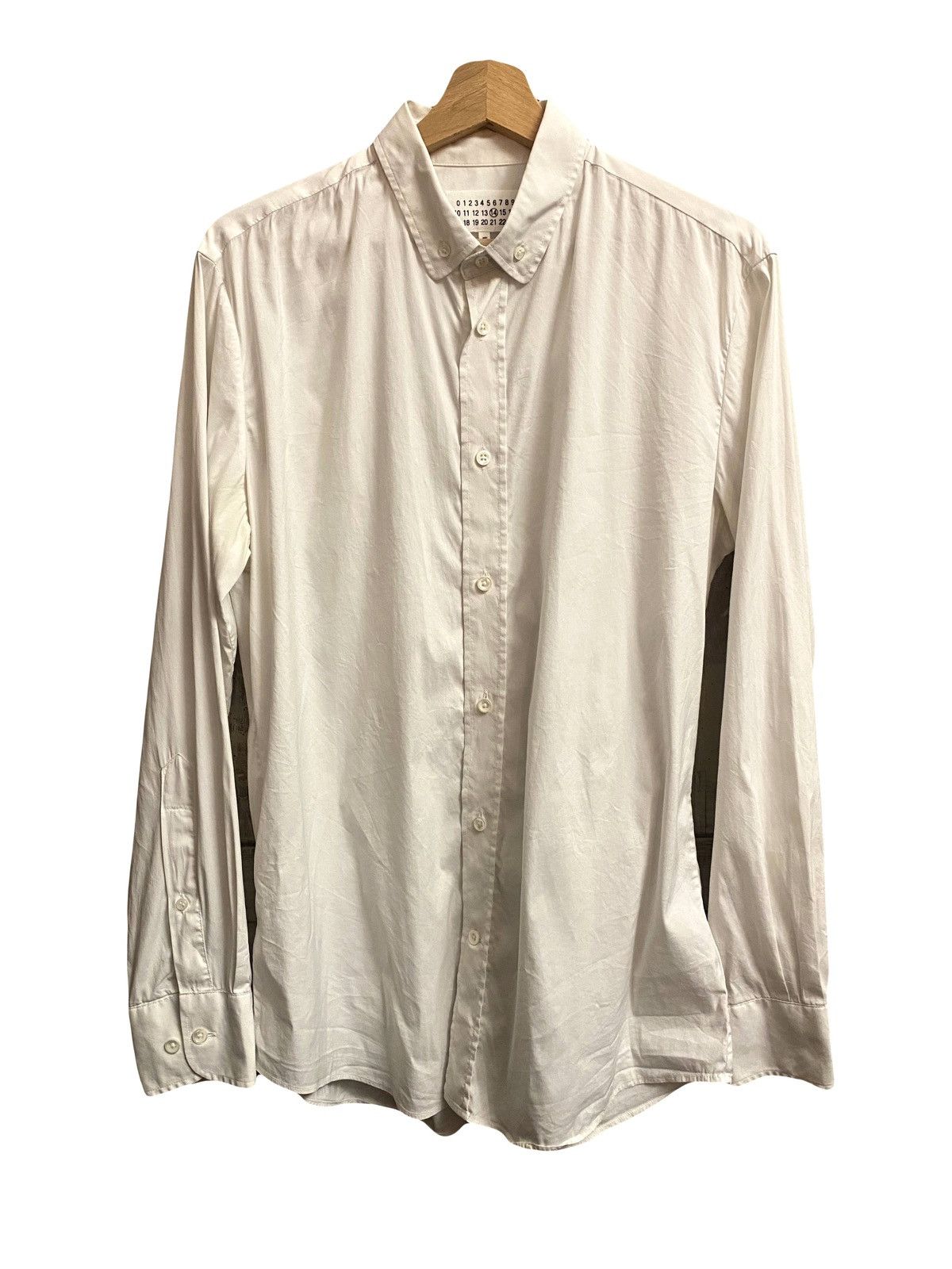 image of Maison Margiela Margiela White Stretch Cotton Shirt 48, Men's (Size Medium)