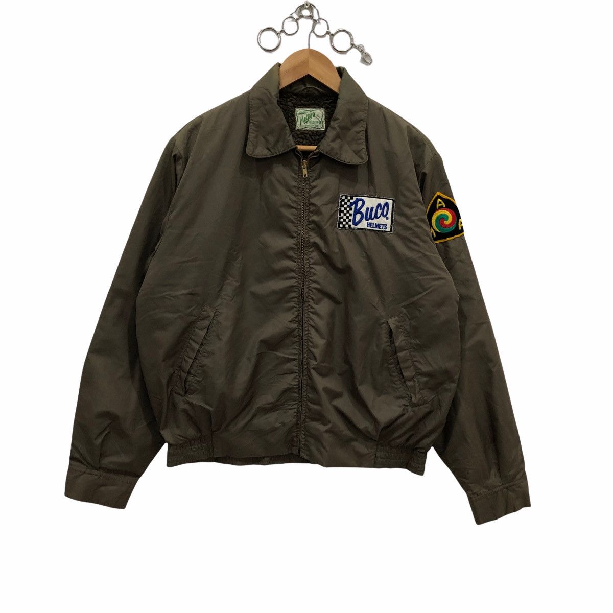 image of The Real Mccoys x Vintage The Real Mc Coy's & Co X Buco Jacket Helmets in Dark Green (Size Medium)