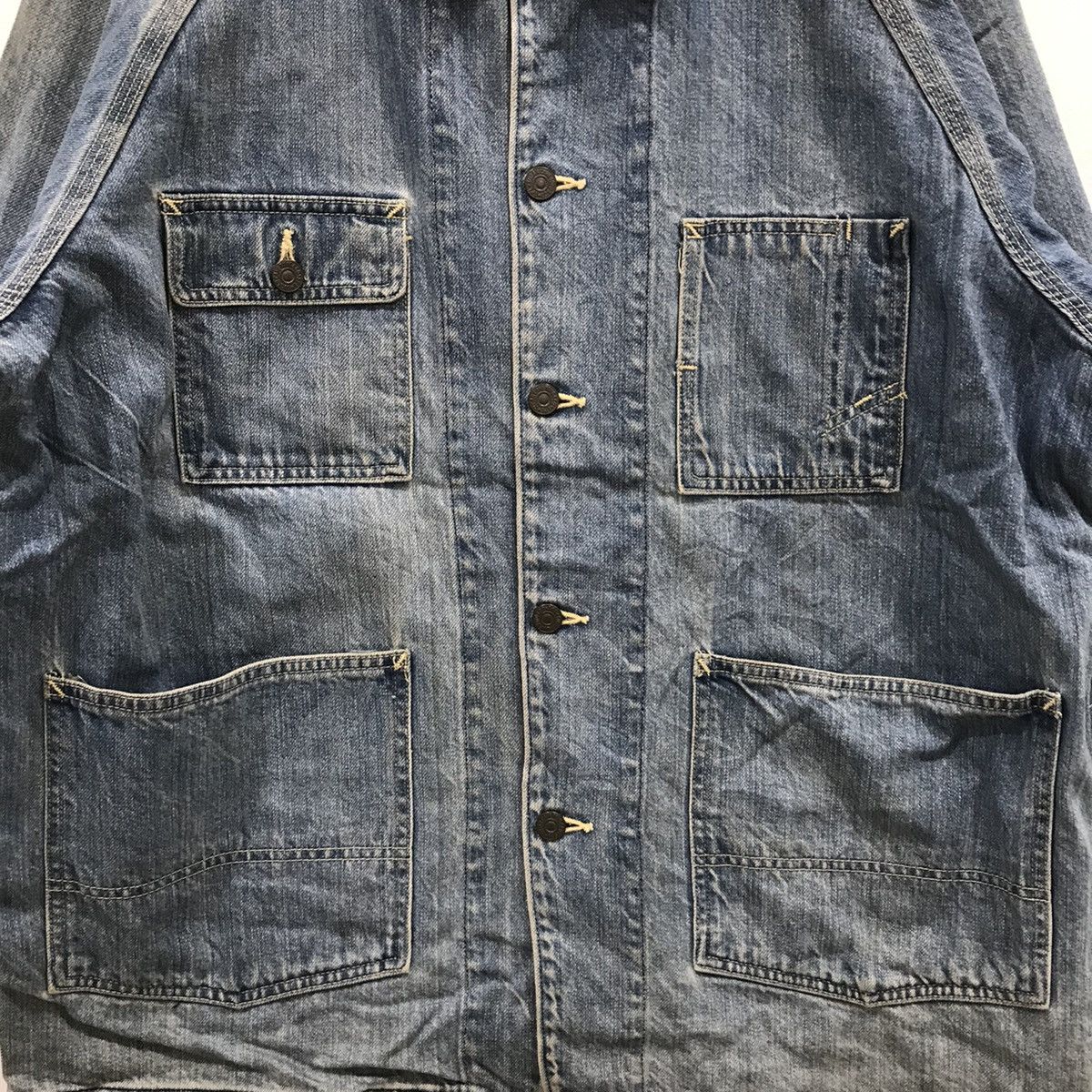 Sugar Cane Sugar Cane Full Button Denim Chore Jacket Size US XL / EU 56 / 4 - 3 Thumbnail