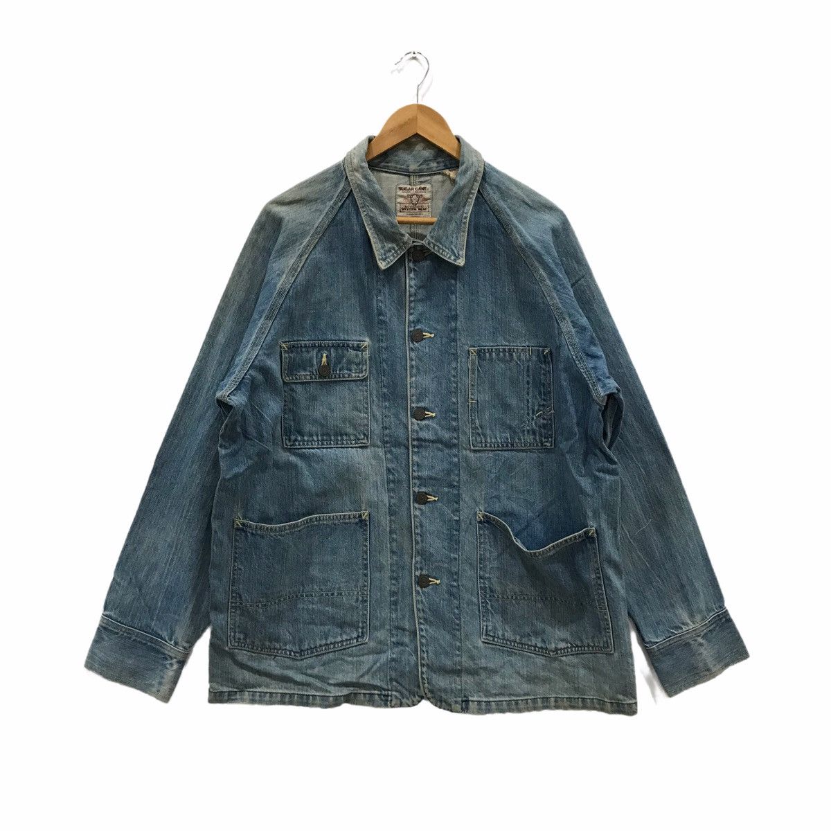 Sugar Cane Sugar Cane Full Button Denim Chore Jacket Size US XL / EU 56 / 4 - 1 Thumbnail