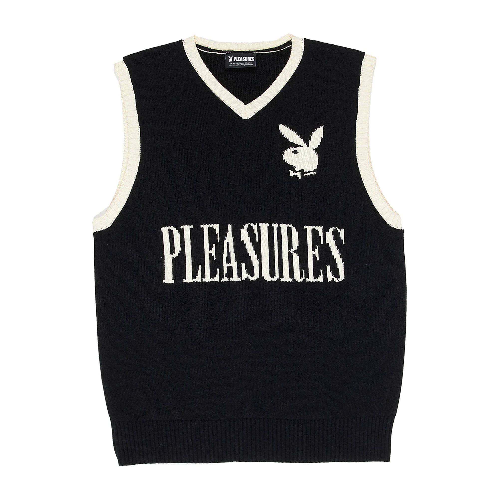image of Playboy x Pleasures Vintage Sweater Vest in Black, Men's (Size Small)