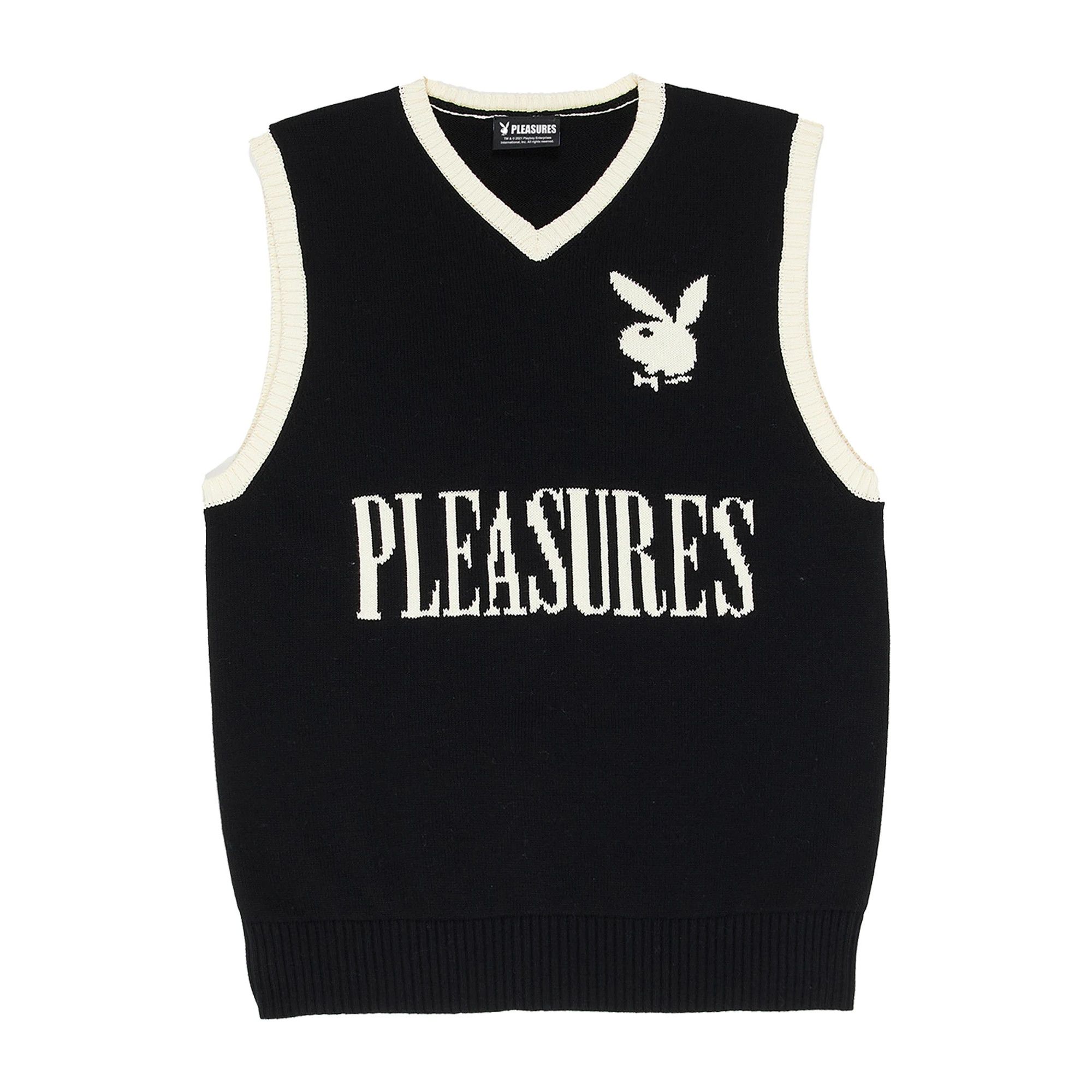Pre-owned Playboy X Pleasures Vintage Sweater Vest In Black