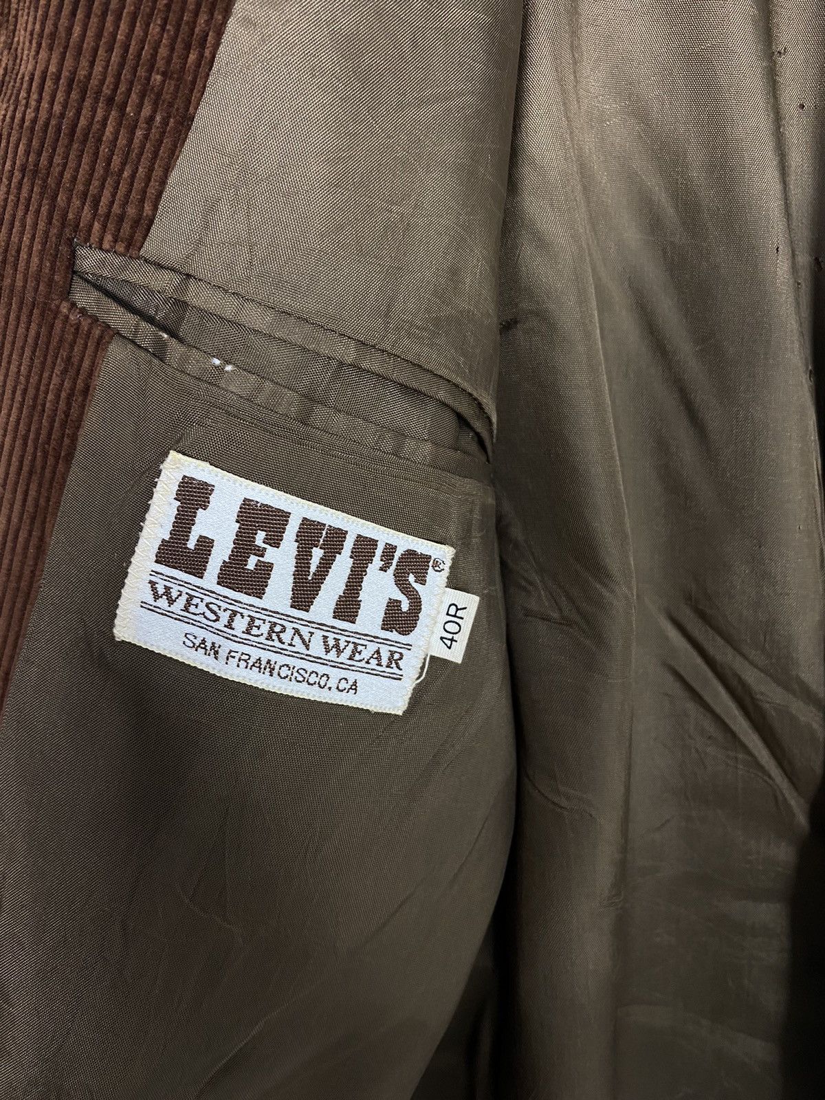 Levi's 80s LEVIS CORDUROY LEATHER ELBOW PATCH RANCHER COWBOY JACKET Size US M / EU 48-50 / 2 - 7 Thumbnail